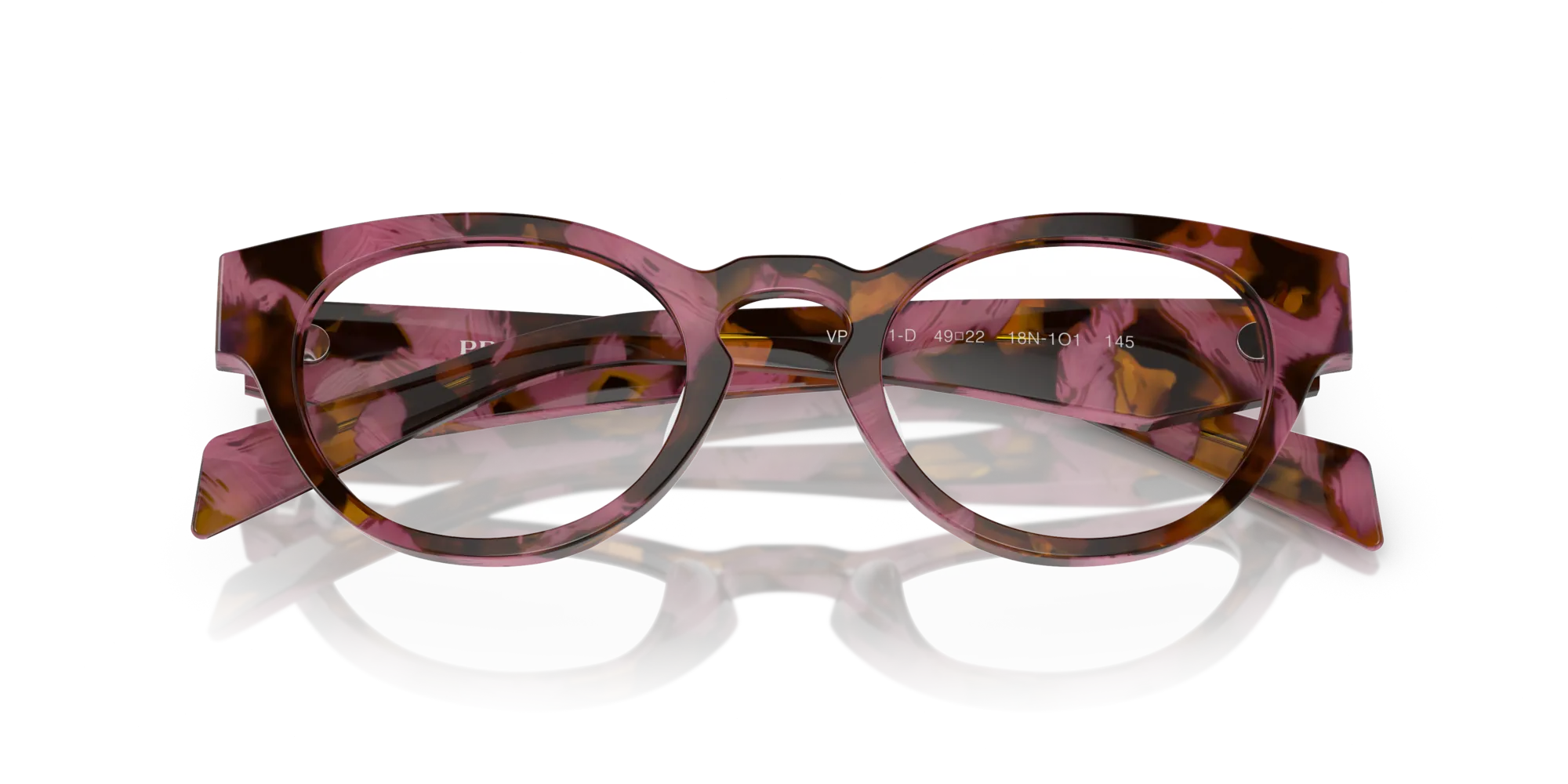 Prada PR A11VD 18N1O1 Montature da vista Acetato Marrone Rotonda Normale - immagine 2
