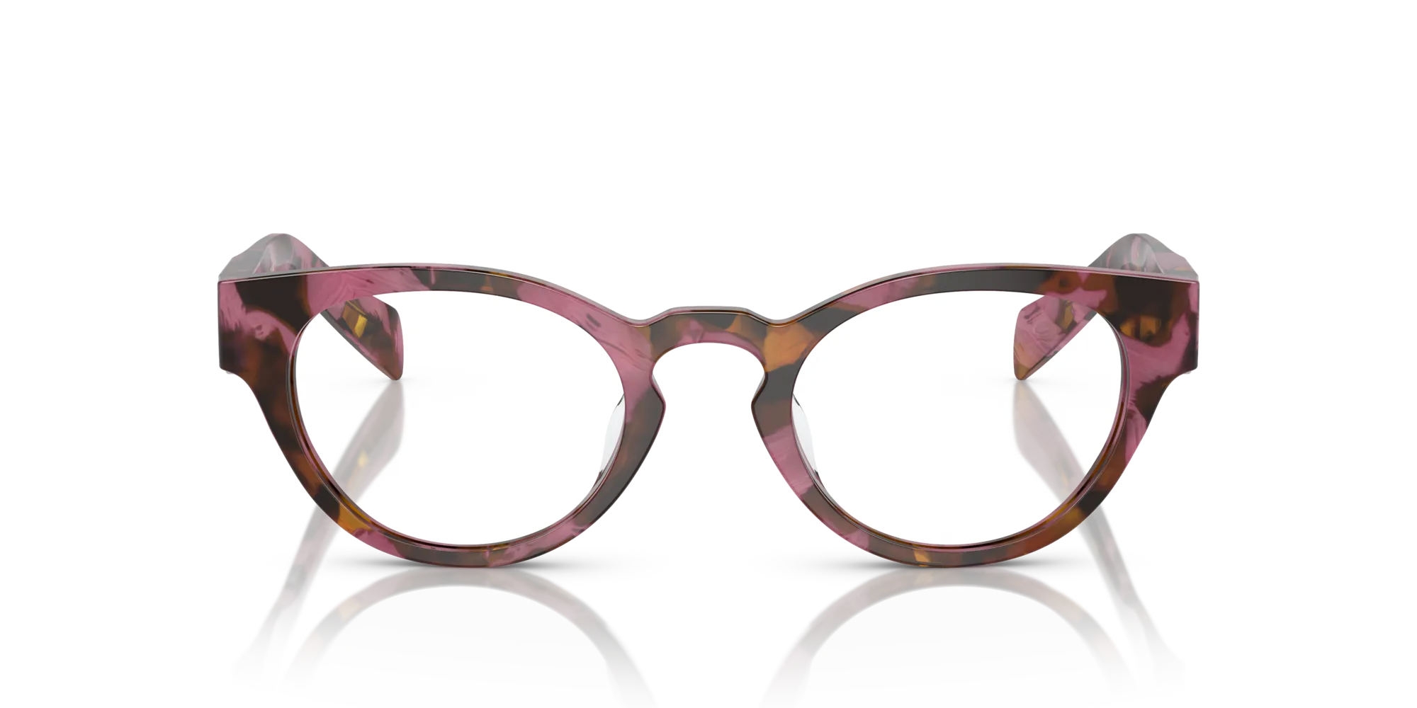 Prada PR A11VD 18N1O1 Montature da vista Acetato Marrone Rotonda Normale - immagine 3