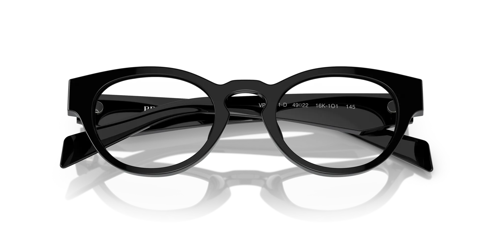 Prada PR A11VD 16K1O1 Montature da vista Acetato Nero Rotonda Normale - immagine 2
