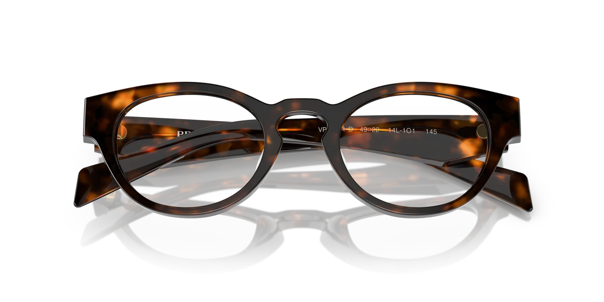 Prada PR A11VD 14L1O1 Montature da vista Acetato Tartaruga Rotonda Normale - immagine 2