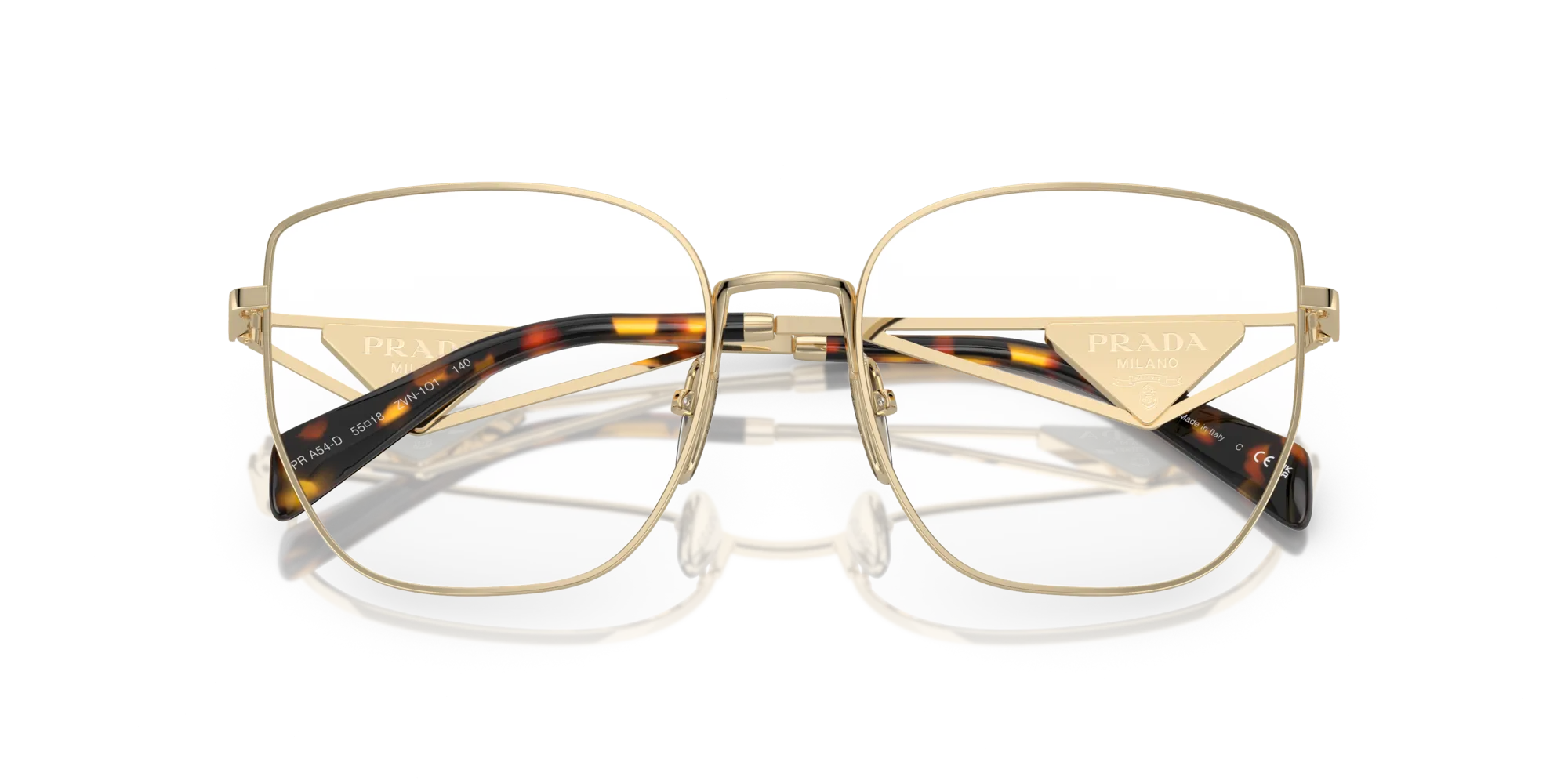 Prada PR A54VD ZVN1O1 Montature da vista Acciaio Oro Farfalla Normale - immagine 2