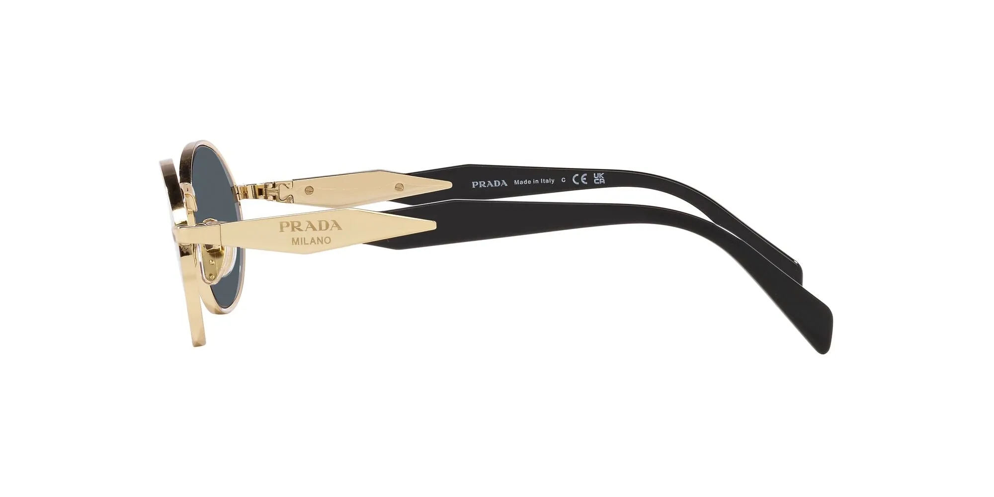 Prada PR 65ZS ZVN09T Occhiali da sole Metallo Oro Grigio Rotonda Normale - immagine 4
