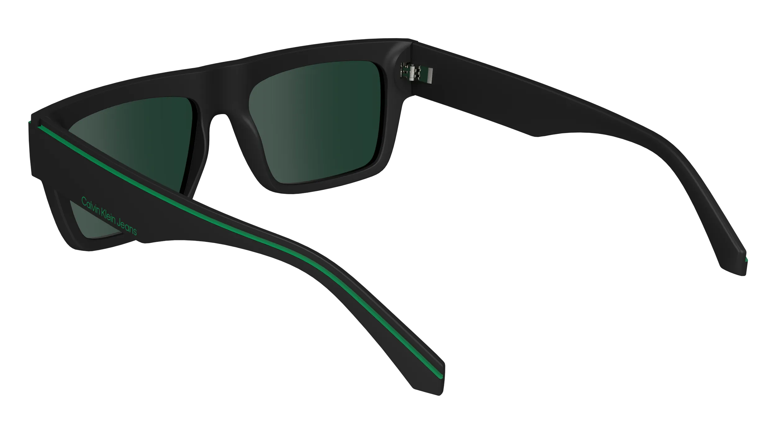 Calvin Klein CKJ24603S 002 Occhiali da sole Bio-iniettato Nero Verde Squadrata Normale - immagine 3