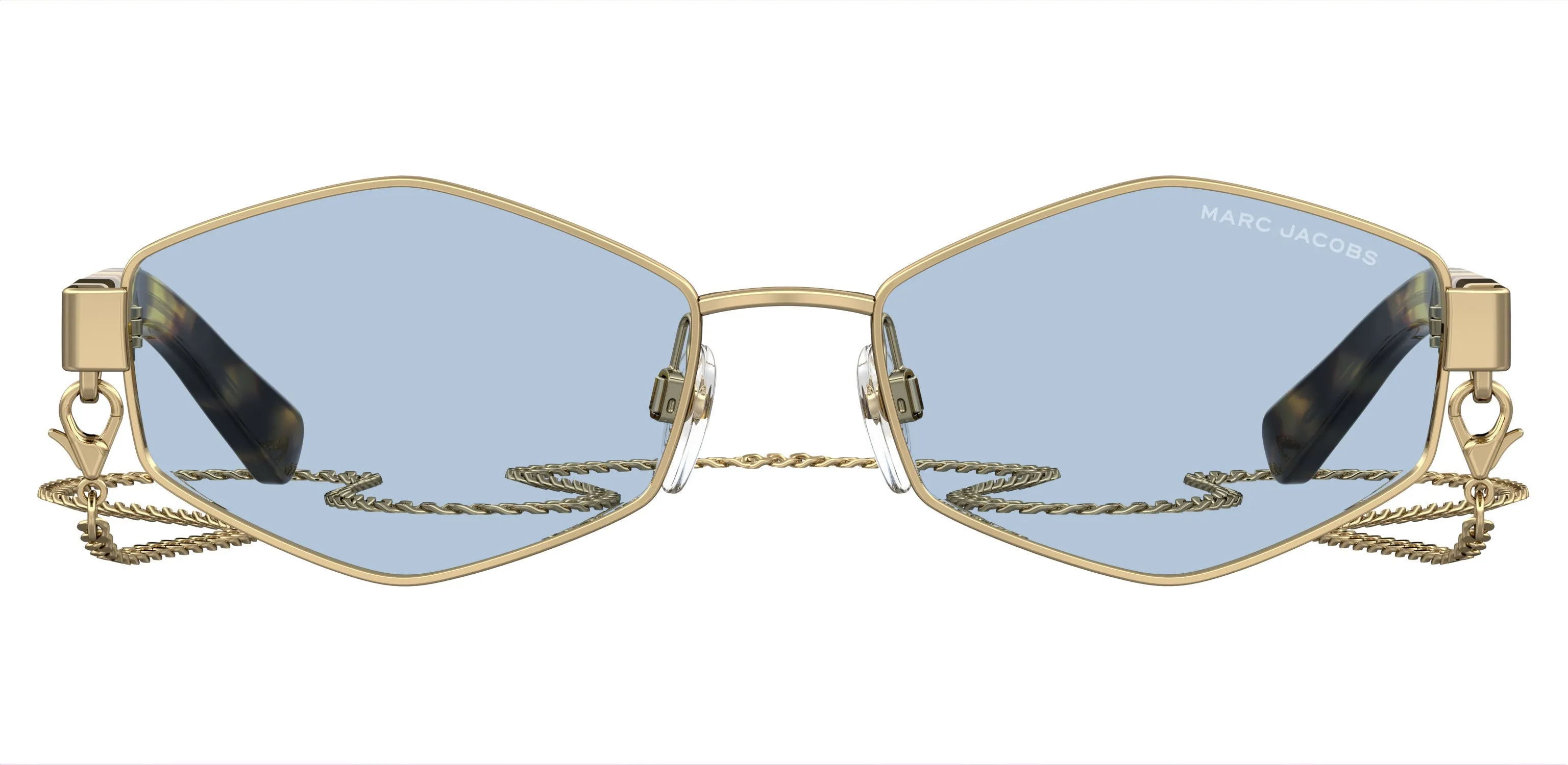 Marc Jacobs MARC 496/S 013/KU Occhiali da sole Metallo Oro Azzurro Geometrica - immagine 2