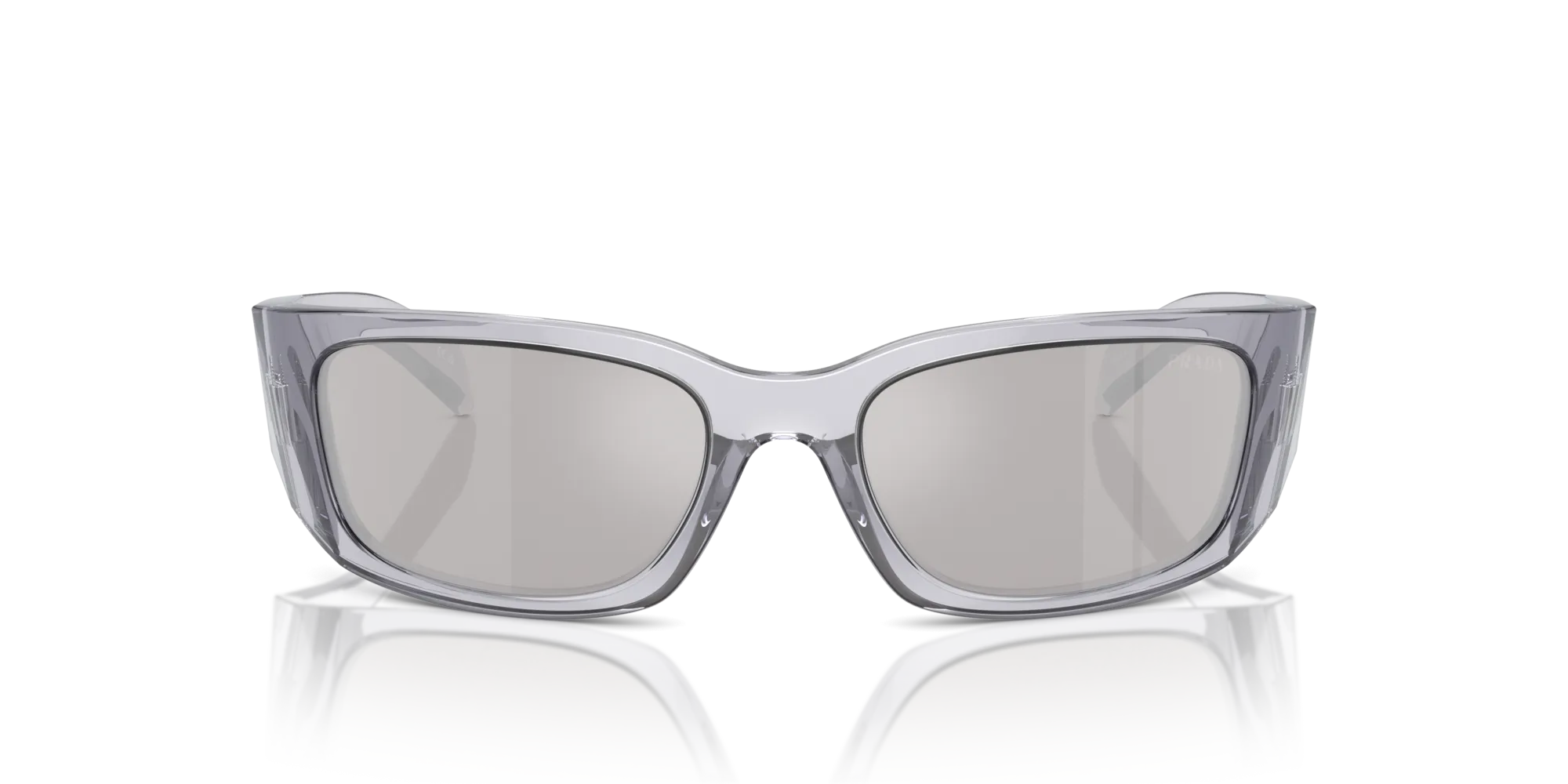 Prada PR A19S 12R2B0 Occhiali da sole Acetato Grigio Grigio Farfalla Specchiate Specchiato - immagine 3