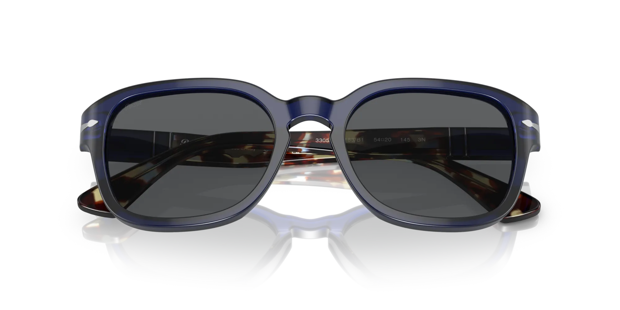 Persol PO3305S 1183B1 Occhiali da sole Acetato Blu Grigio Rotonda Normale - immagine 2