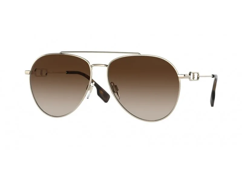 Burberry BE3128 CARMEN 110913 Occhiali da sole Metallo Oro Marrone Pilot Normale Sfumato - immagine 1
