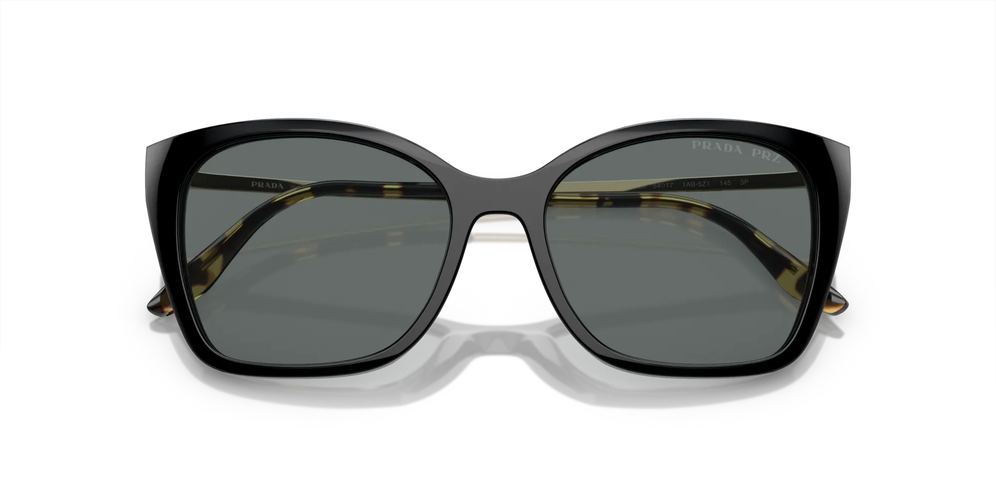 Prada PR 12XS 1AB5Z1 Occhiali da sole Acetato Nero Grigio Cat Eye Polarizzata - immagine 2