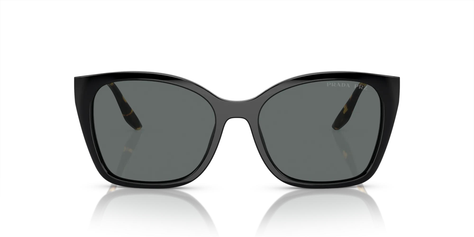 Prada PR 12XS 1AB5Z1 Occhiali da sole Acetato Nero Grigio Cat Eye Polarizzata - immagine 3
