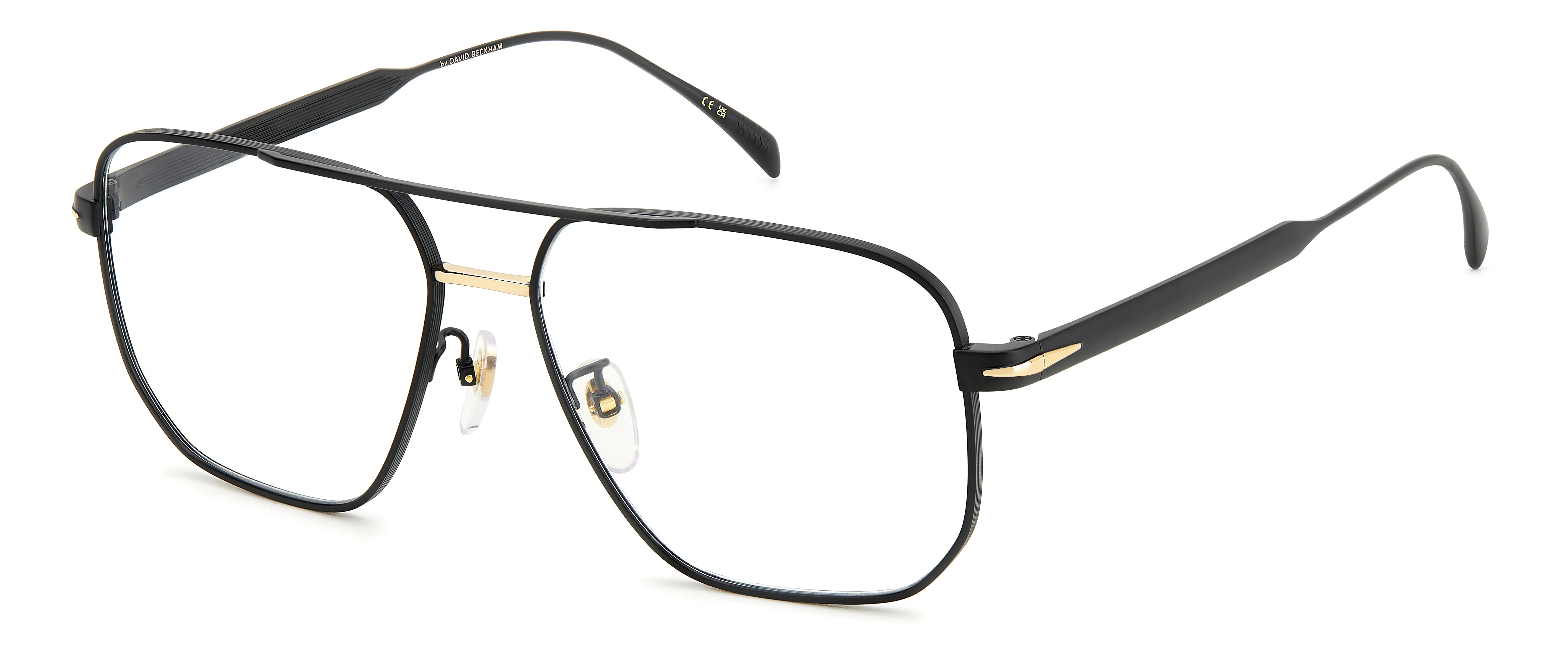 DAVID BECKHAM DB 7124 2M2 Montature da vista Titanio Oro / Nero Squadrata - immagine 1