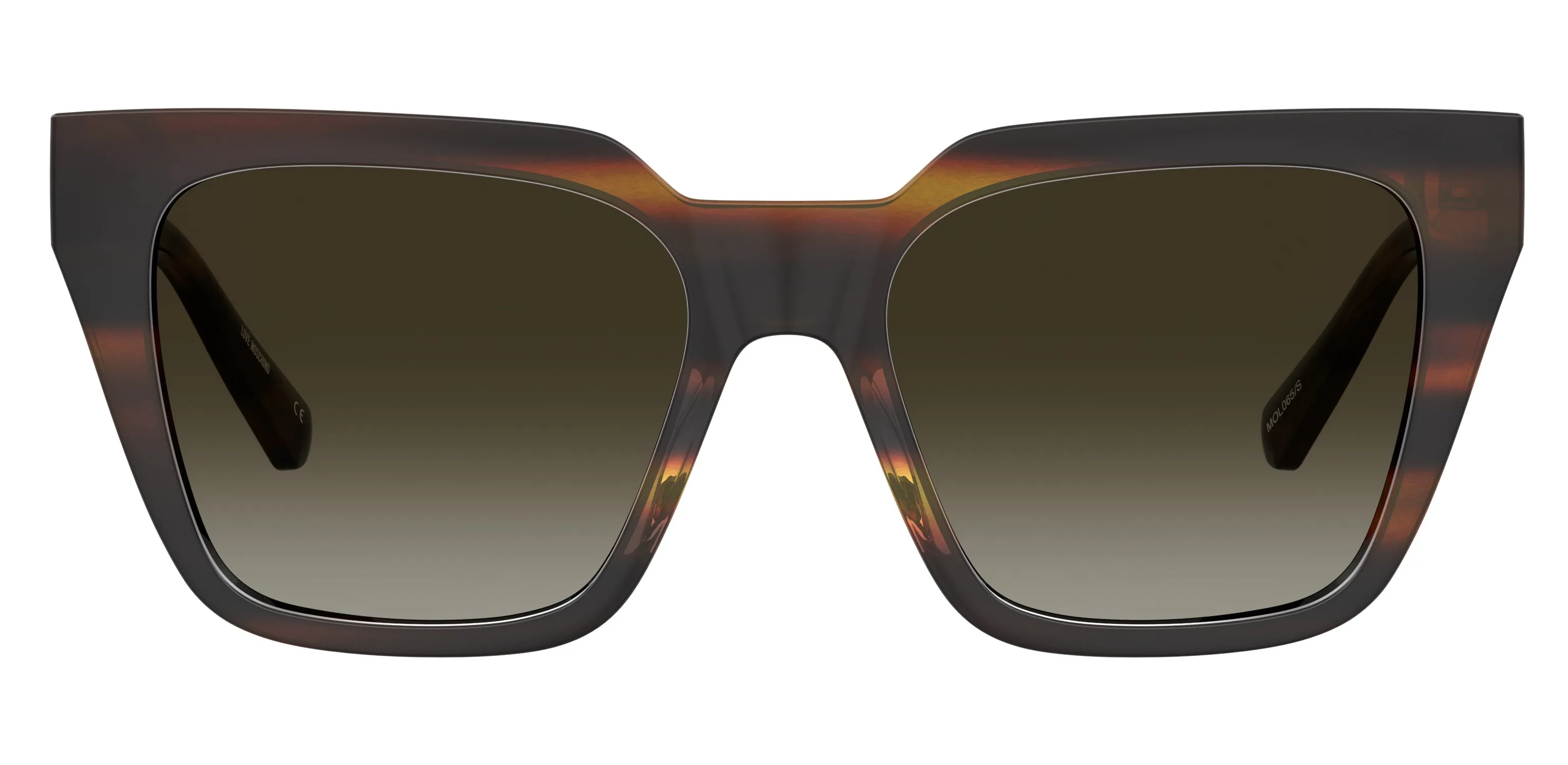 Moschino MOL065/S 05L/HA Occhiali da sole Plastica Havana Marrone Squadrata Normale Sfumato - immagine 3