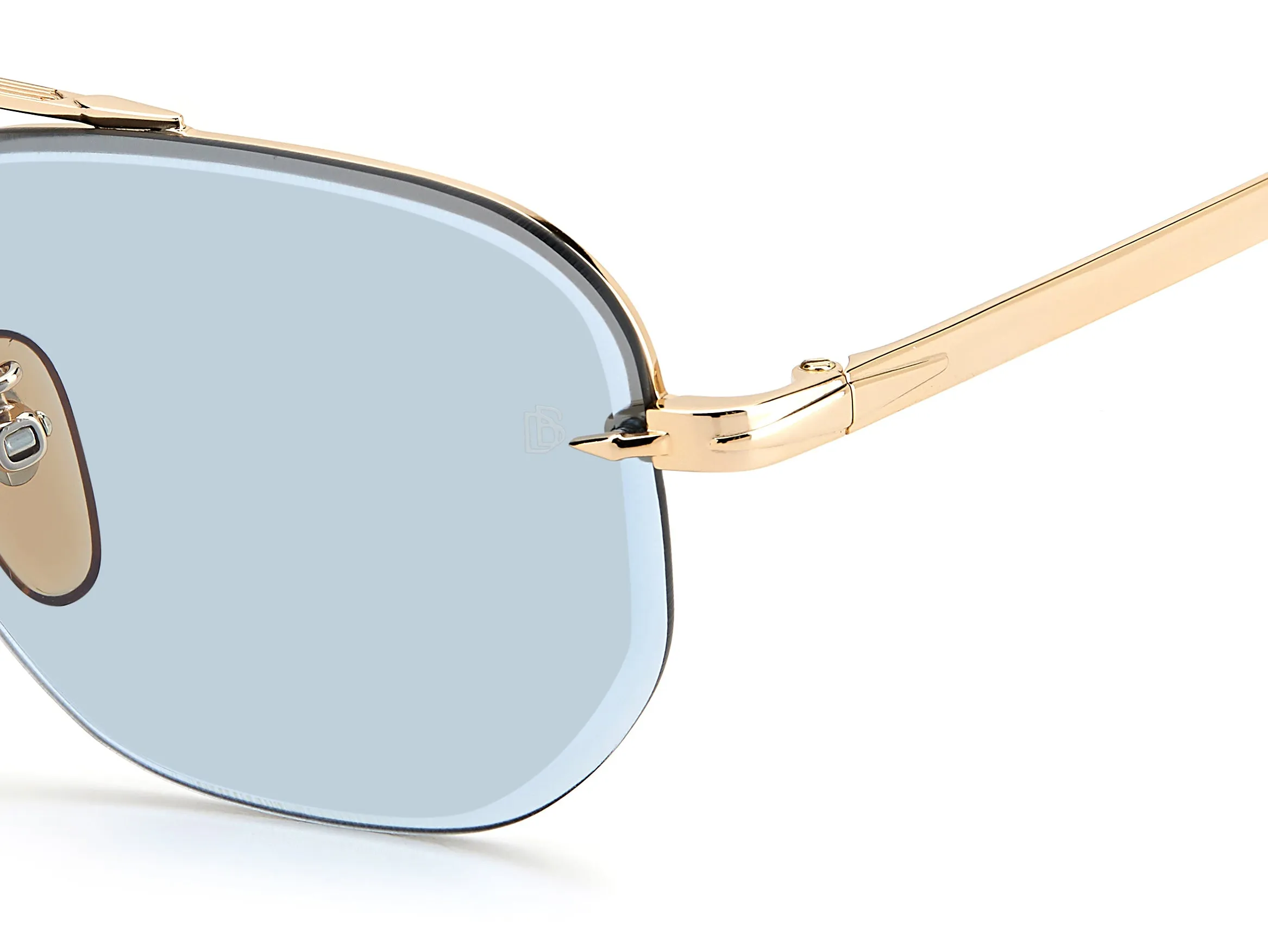 DAVID BECKHAM DB 1078/S IDA/QZ Occhiali da sole Acciaio Oro Azzurro Geometrica - immagine 3