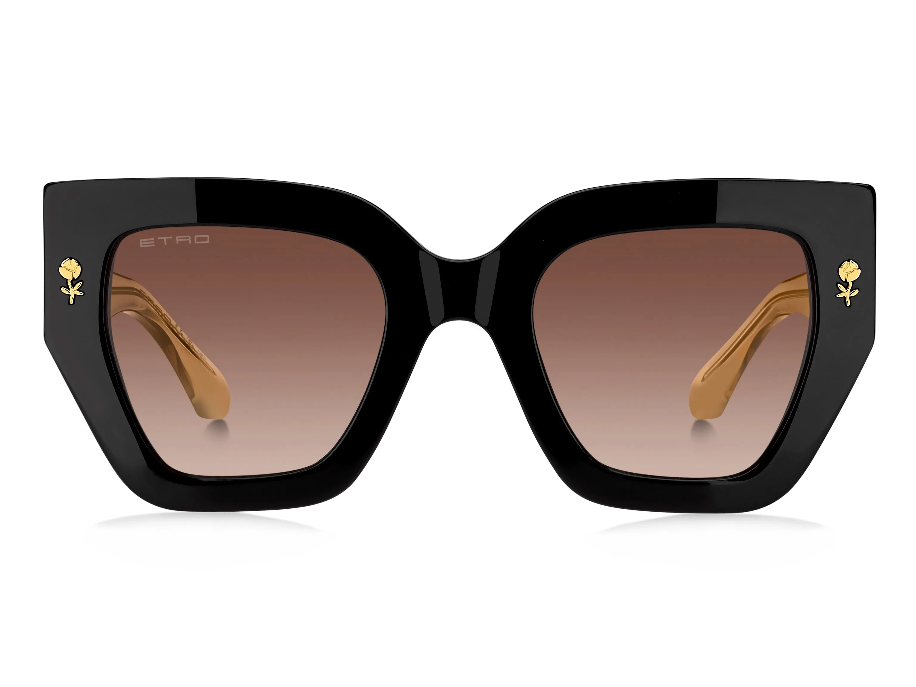 ETRO ETRO 0010/S 71C/HA Occhiali da sole Acetato Nero Marrone Squadrata Normale Sfumato - immagine 2