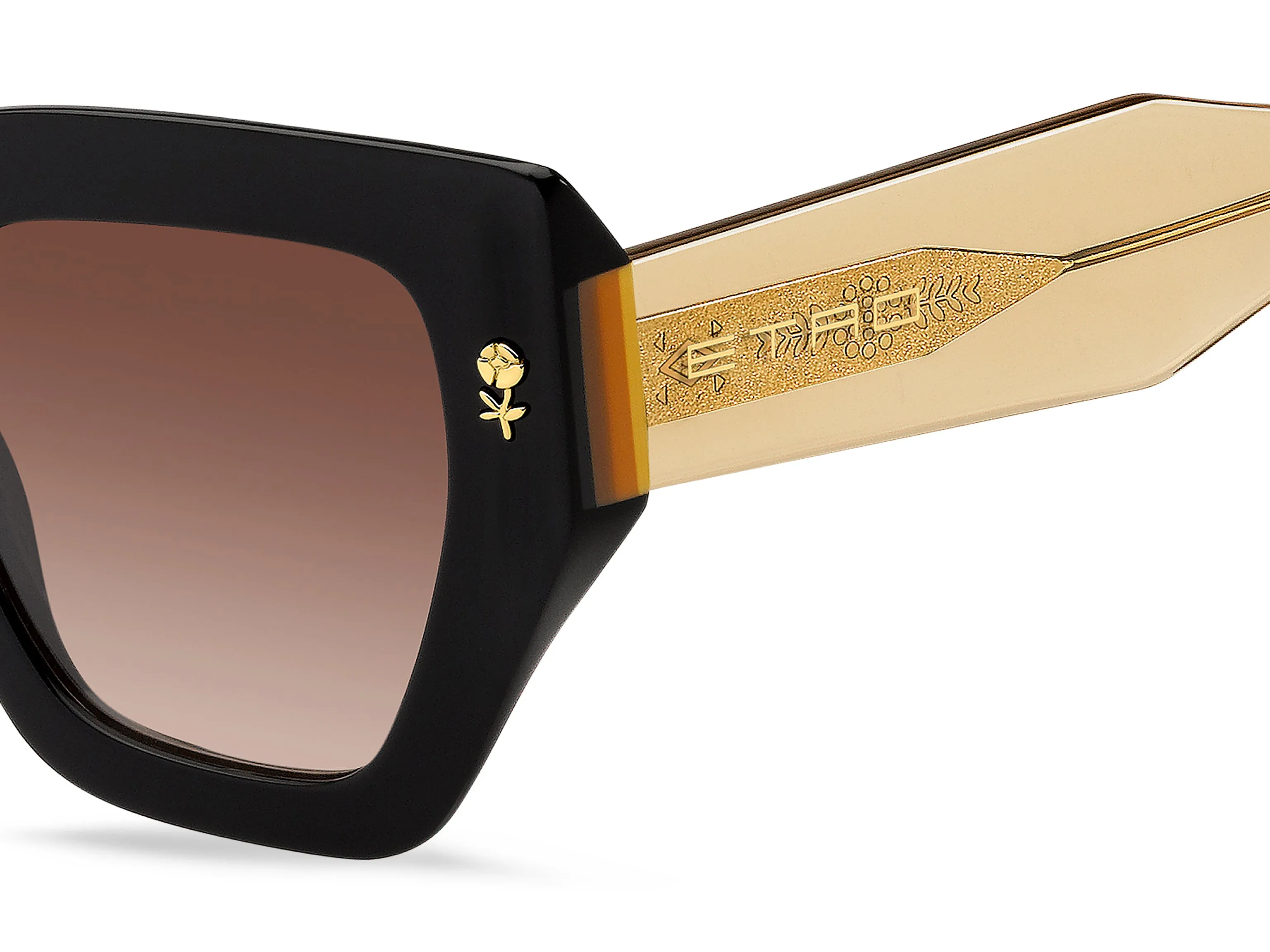 ETRO ETRO 0010/S 71C/HA Occhiali da sole Acetato Nero Marrone Squadrata Normale Sfumato - immagine 3