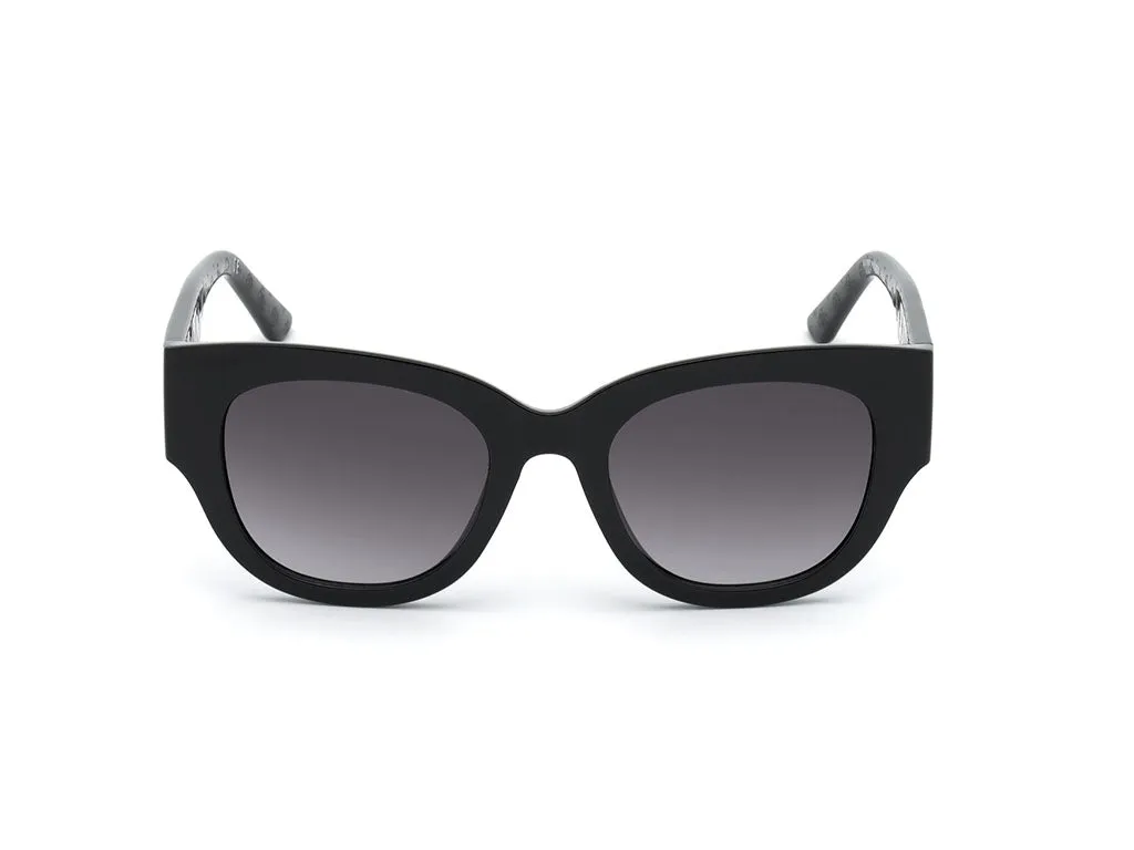 Guess GU7680 01B Occhiali da sole Iniettato Nero Grigio Farfalla Normale Sfumato - immagine 2