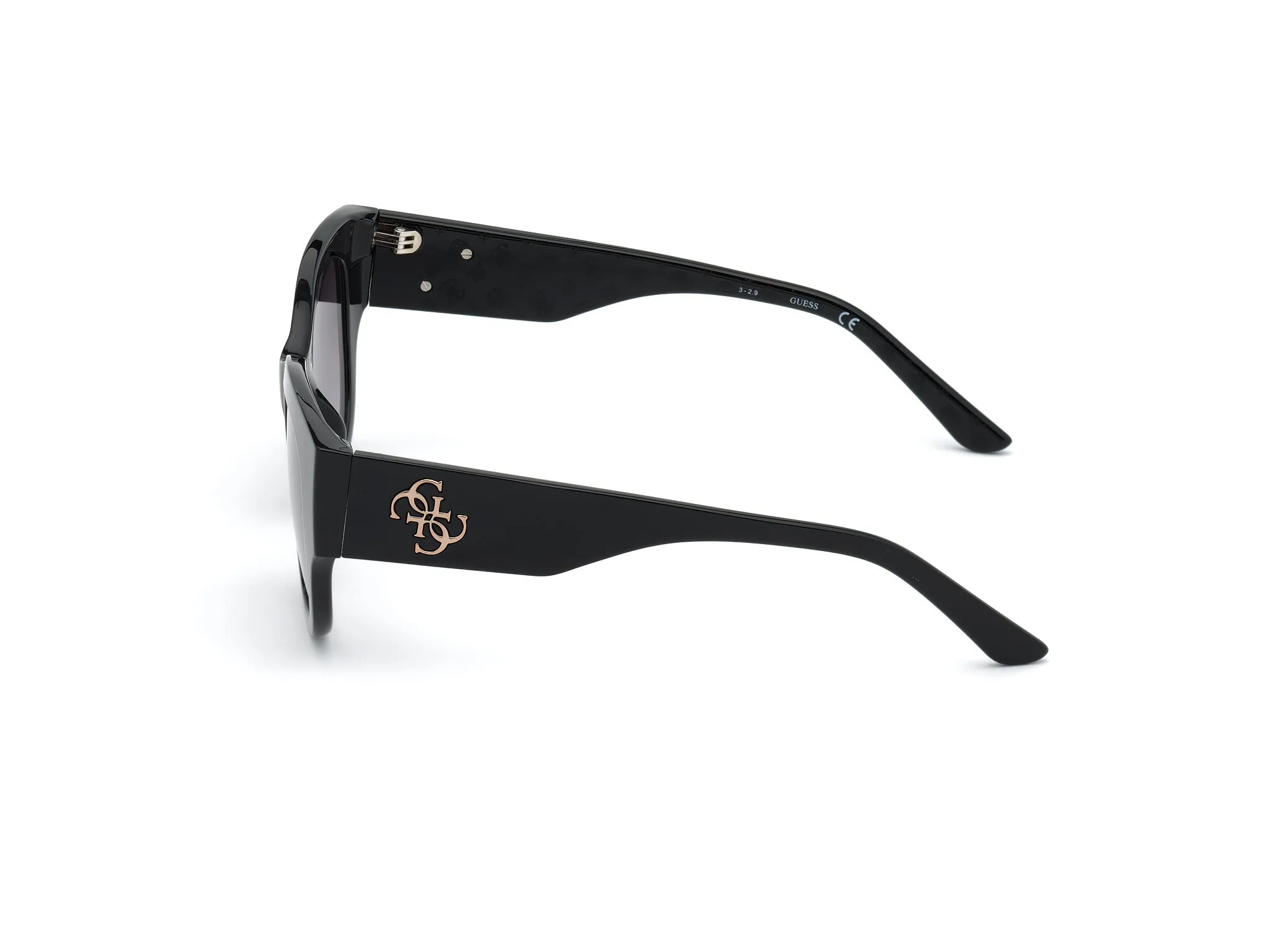 Guess GU7680 01B Occhiali da sole Iniettato Nero Grigio Farfalla Normale Sfumato - immagine 4