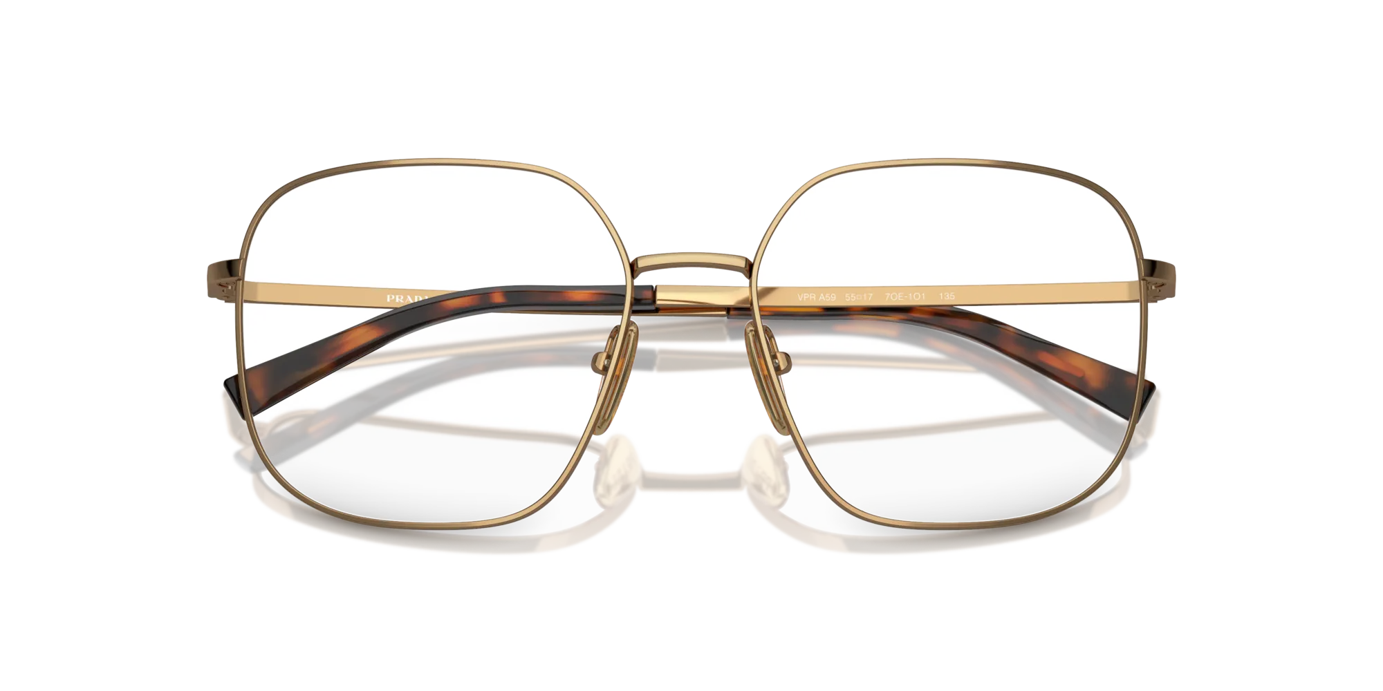 Prada PR A59V 7OE1O1 Montature da vista Acciaio Marrone Squadrata Normale - immagine 2