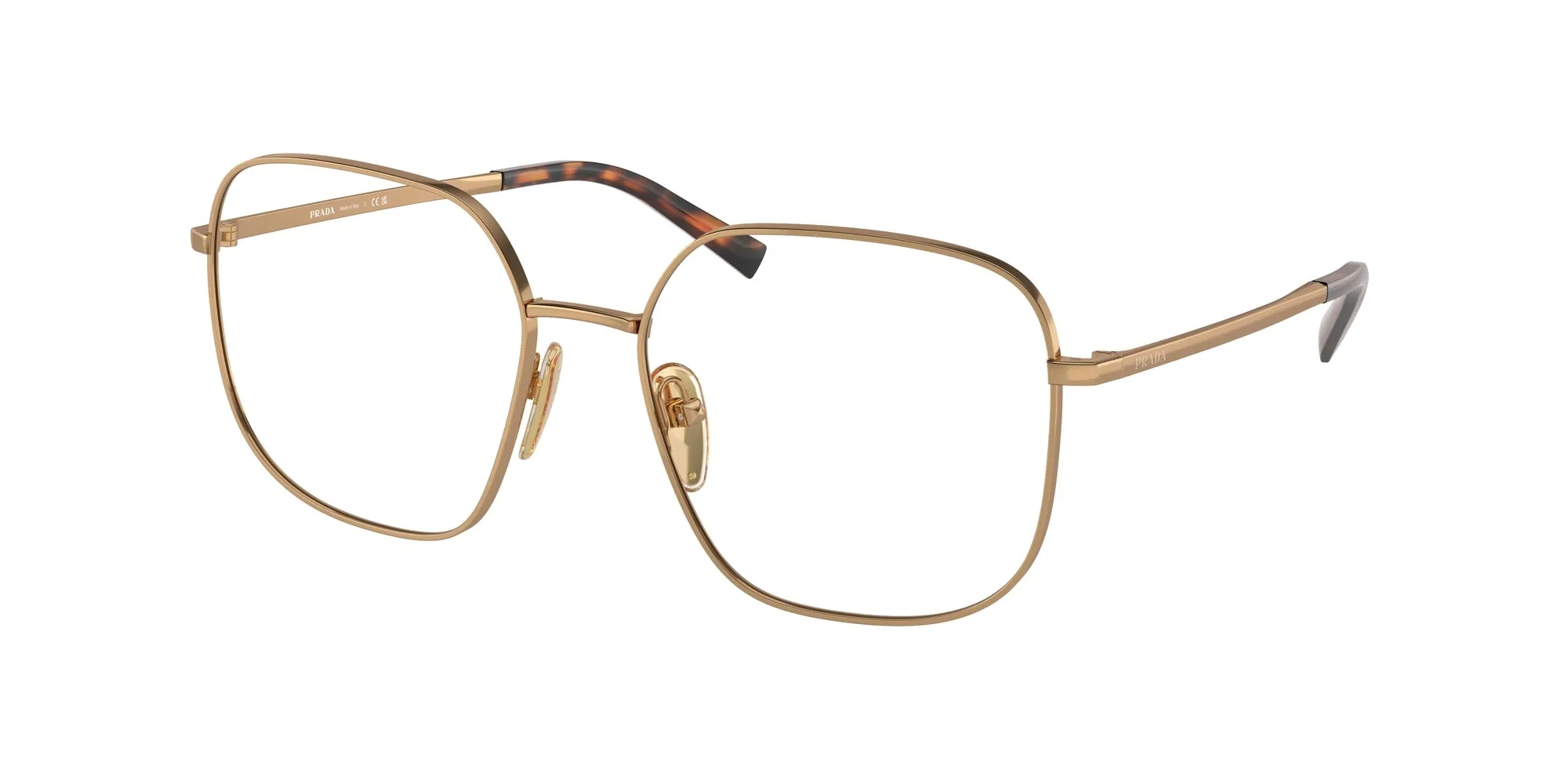 Prada PR A59V 7OE1O1 Montature da vista Metallo Ottone Squadrata - immagine 1