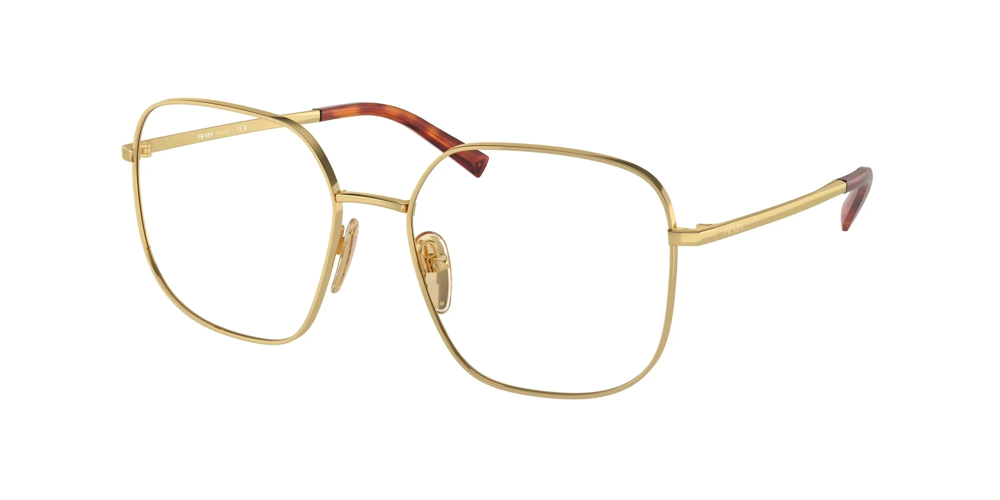 Prada PR A59V 5AK1O1 Montature da vista Acciaio Oro Squadrata Normale - immagine 1