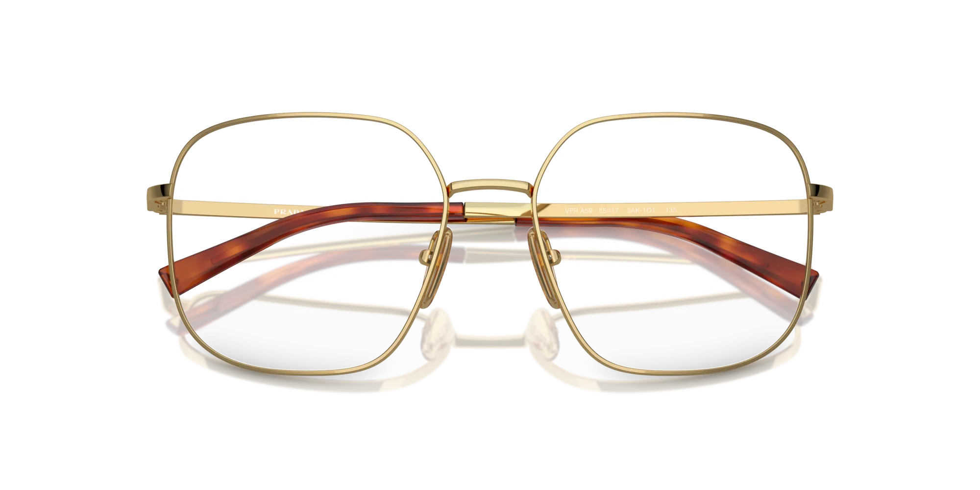 Prada PR A59V 5AK1O1 Montature da vista Acciaio Oro Squadrata Normale - immagine 2