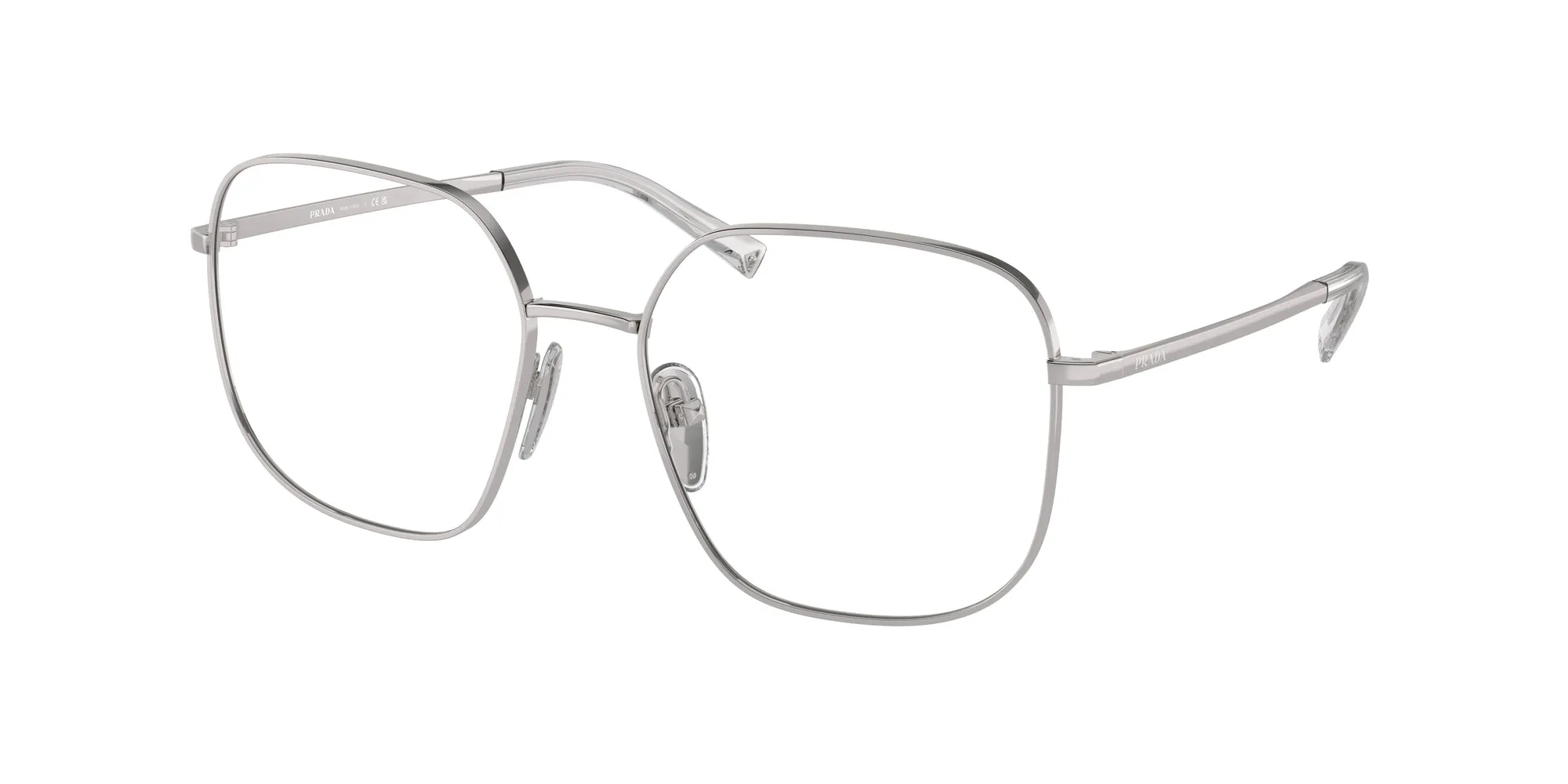 Prada PR A59V 1BC1O1 Montature da vista Metallo Argento Squadrata - immagine 1