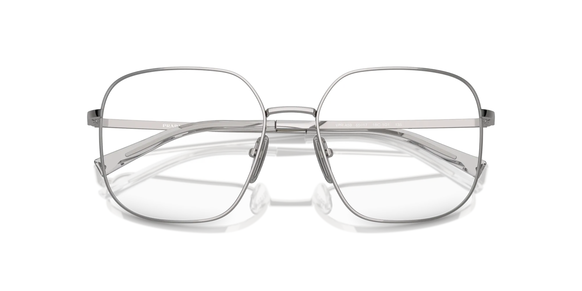 Prada PR A59V 1BC1O1 Montature da vista Acciaio Argento Trasparente Squadrata Normale - immagine 2