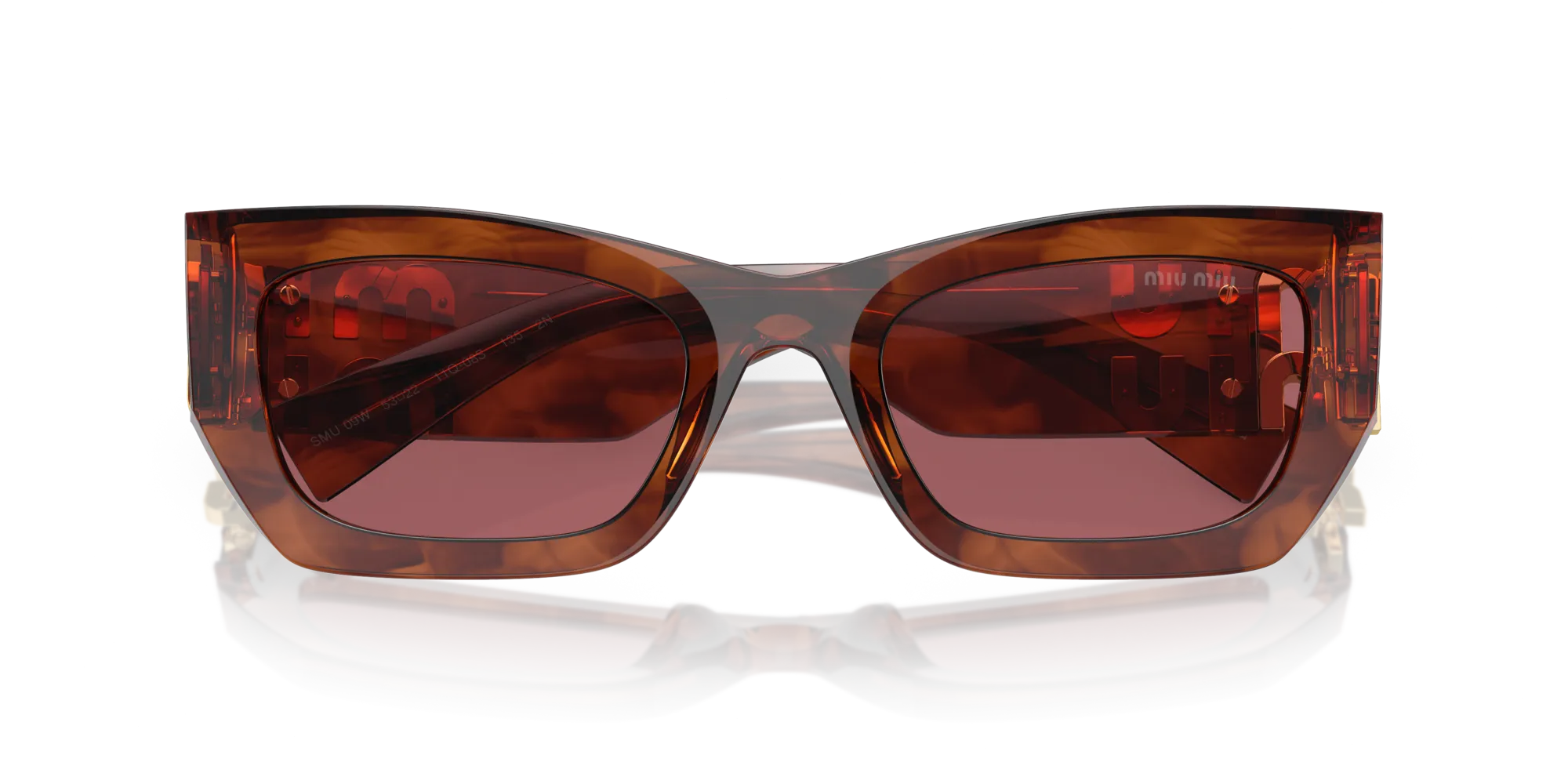 Miu Miu MU 09WS 11Q08S Occhiali da sole Acetato Marrone Viola Squadrata Normale - immagine 2