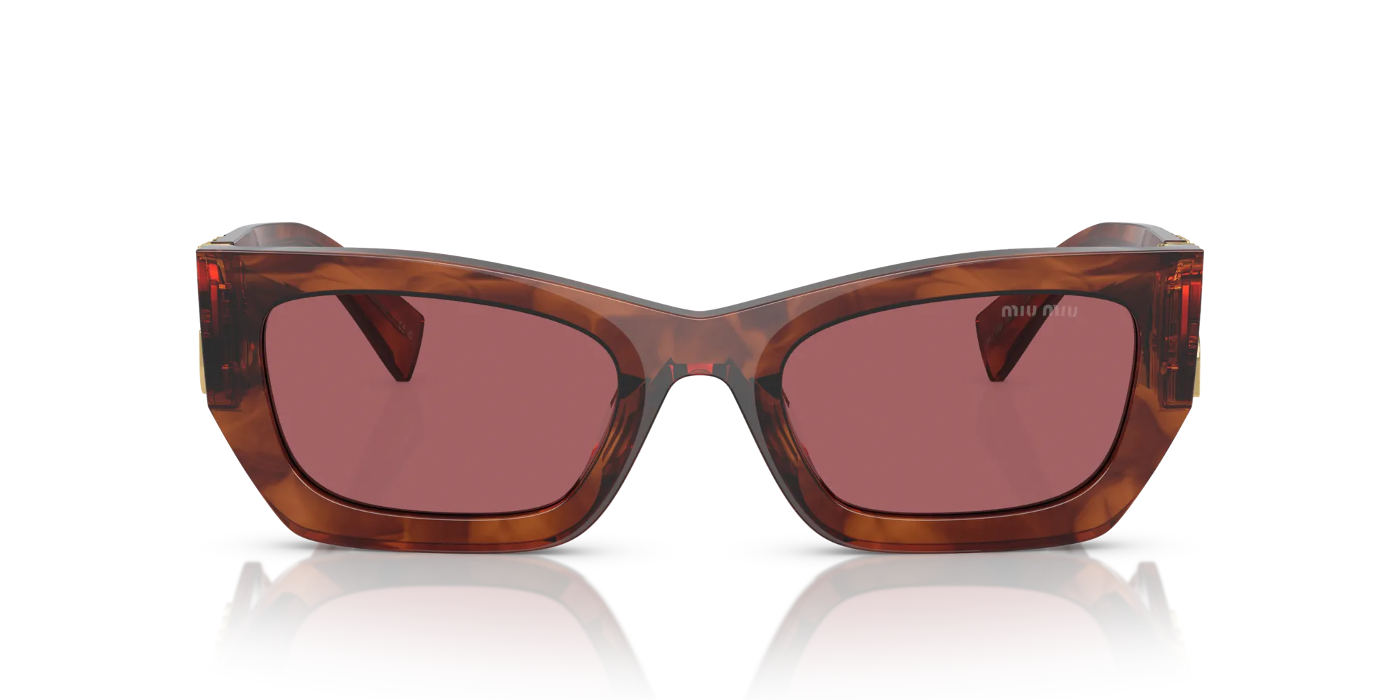 Miu Miu MU 09WS 11Q08S Occhiali da sole Acetato Marrone Viola Squadrata Normale - immagine 3