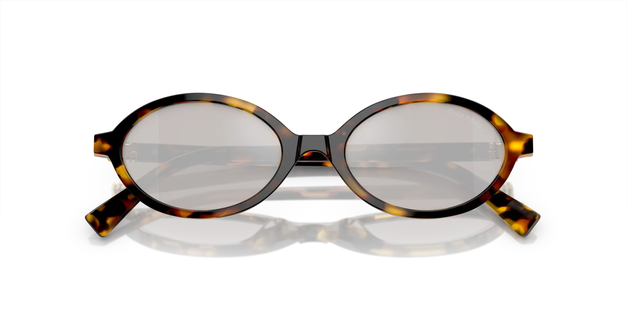 Miu Miu MU 04ZS VAU07F Occhiali da sole Acetato Tartaruga Grigio Rotonda Specchiate - immagine 2