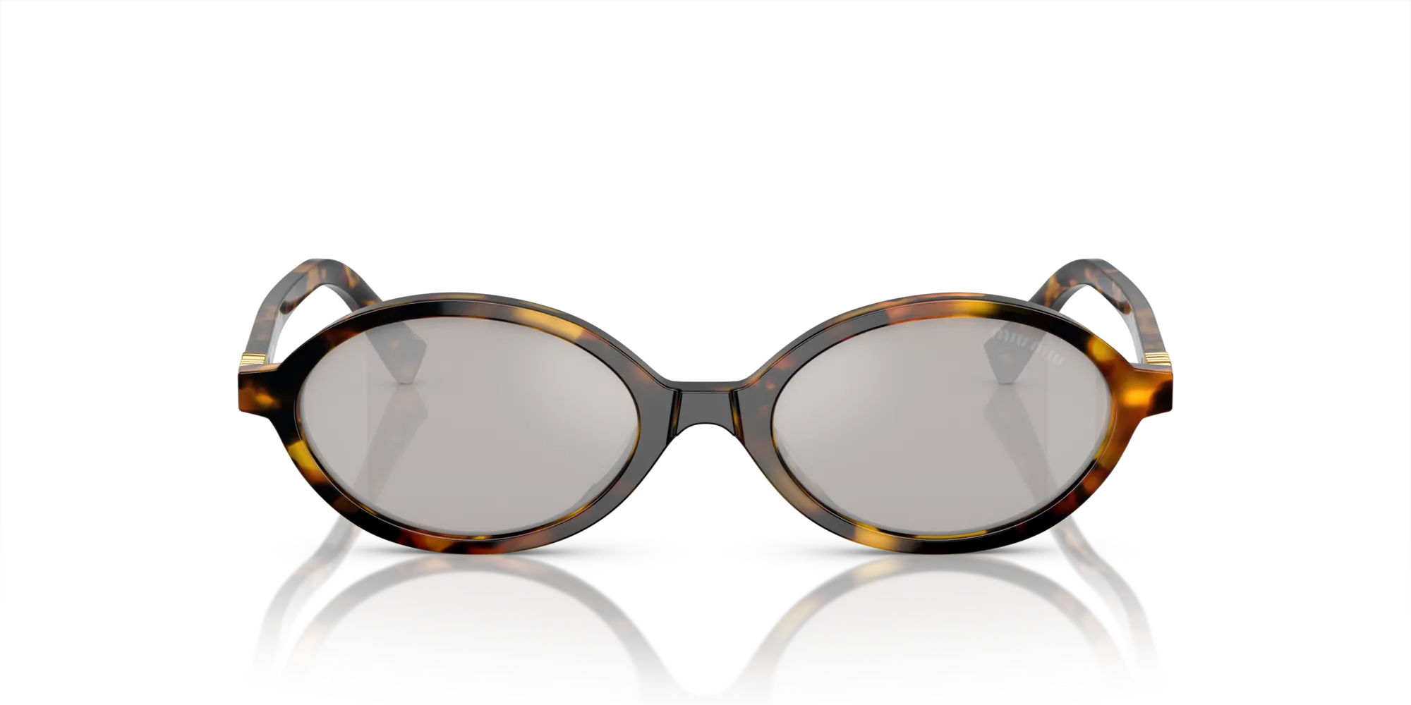 Miu Miu MU 04ZS VAU07F Occhiali da sole Acetato Tartaruga Grigio Rotonda Specchiate - immagine 3