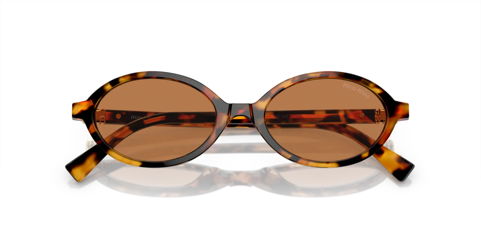 Miu Miu MU 04ZS 19P2Z1 Occhiali da sole Acetato Tartaruga Marrone Rotonda Normale - immagine 2