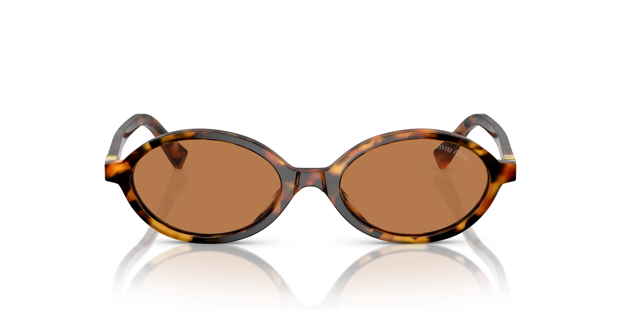 Miu Miu MU 04ZS 19P2Z1 Occhiali da sole Acetato Tartaruga Marrone Rotonda Normale - immagine 3