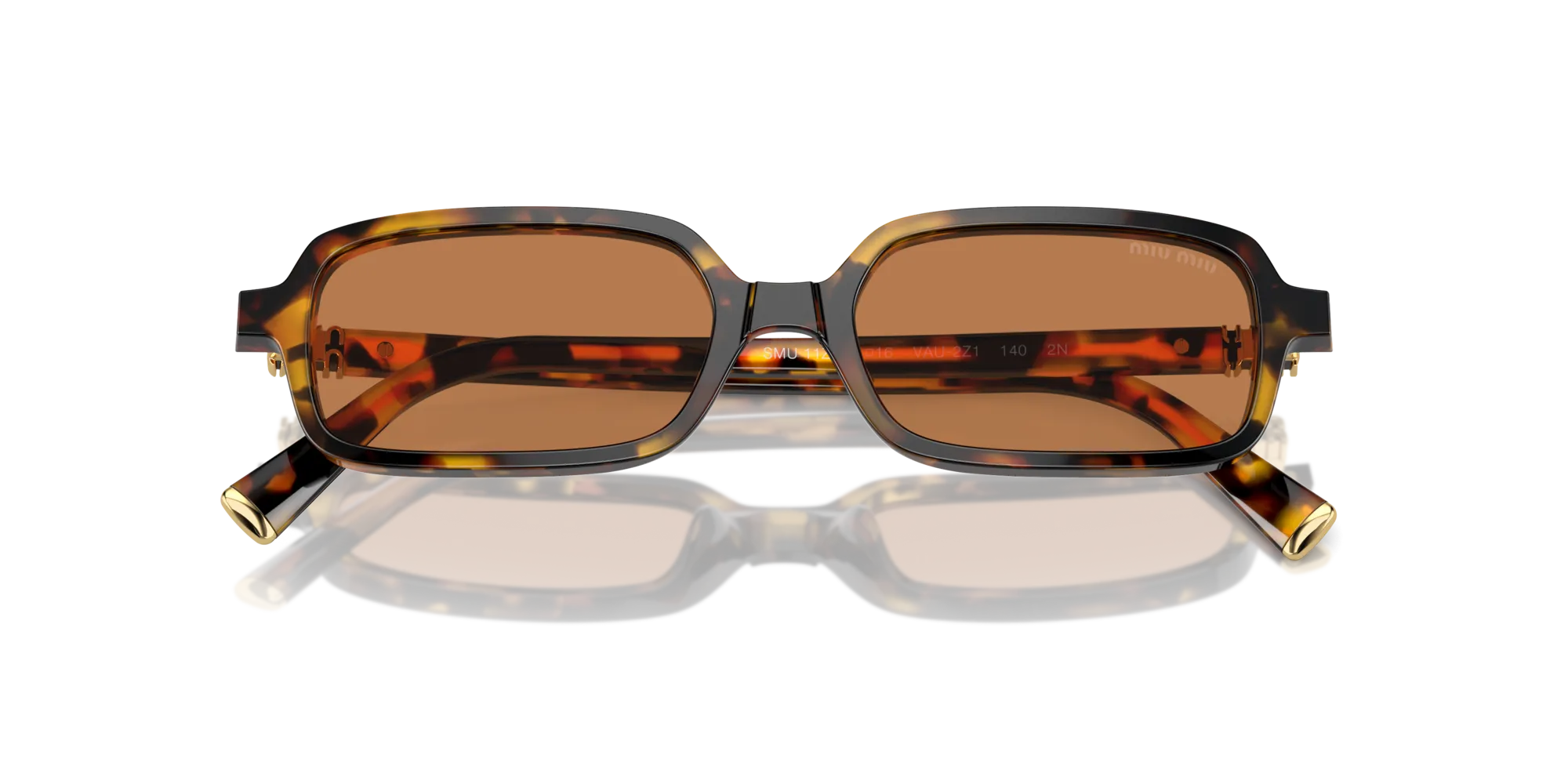 Miu Miu MU 11ZS VAU2Z1 Occhiali da sole Acetato Tartaruga Marrone Squadrata Normale - immagine 2