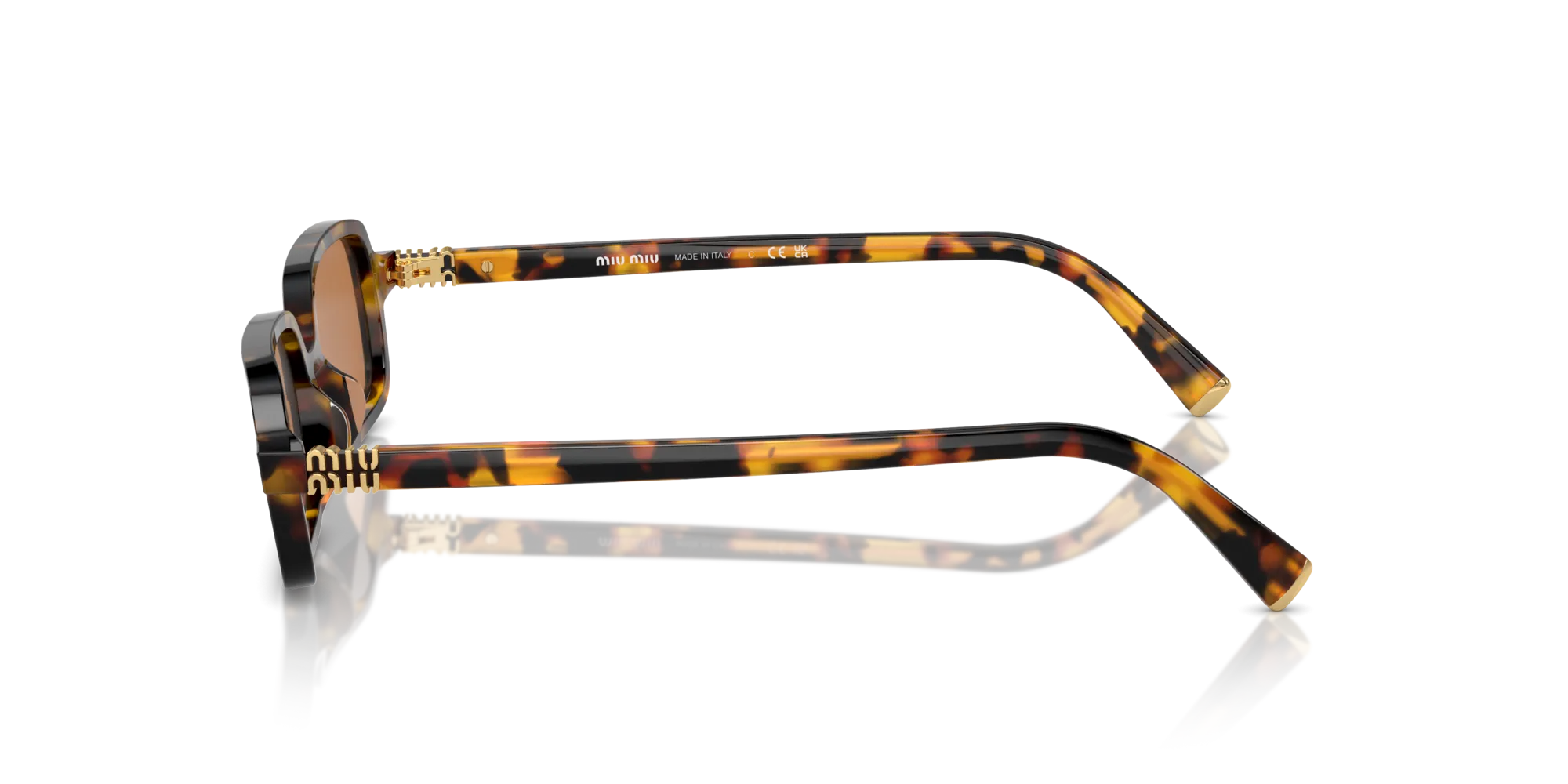 Miu Miu MU 11ZS VAU2Z1 Occhiali da sole Acetato Tartaruga Marrone Squadrata Normale - immagine 4