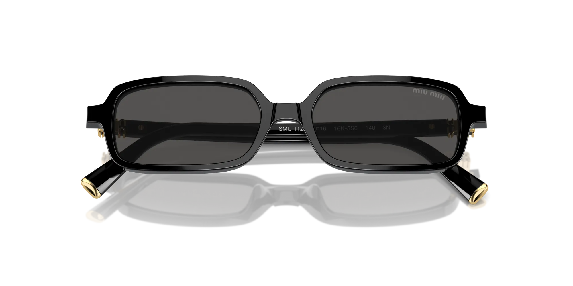 Miu Miu MU 11ZS 16K5S0 Occhiali da sole Acetato Nero Grigio Squadrata Normale - immagine 2