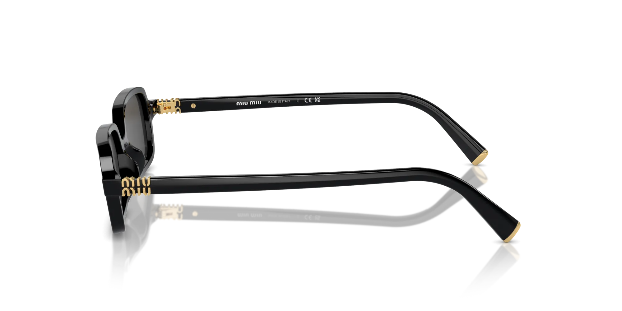 Miu Miu MU 11ZS 16K5S0 Occhiali da sole Acetato Nero Grigio Squadrata Normale - immagine 4