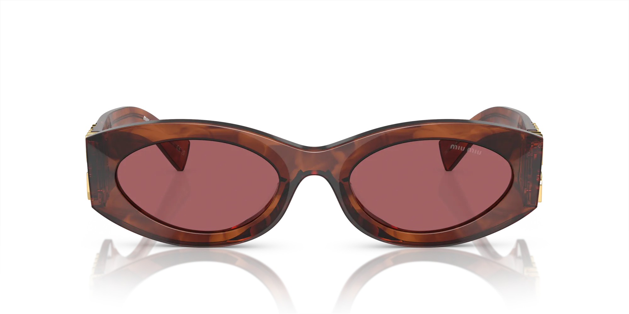 Miu Miu MU 11WS 11Q08S Occhiali da sole Acetato Marrone Viola Rotonda Normale - immagine 3