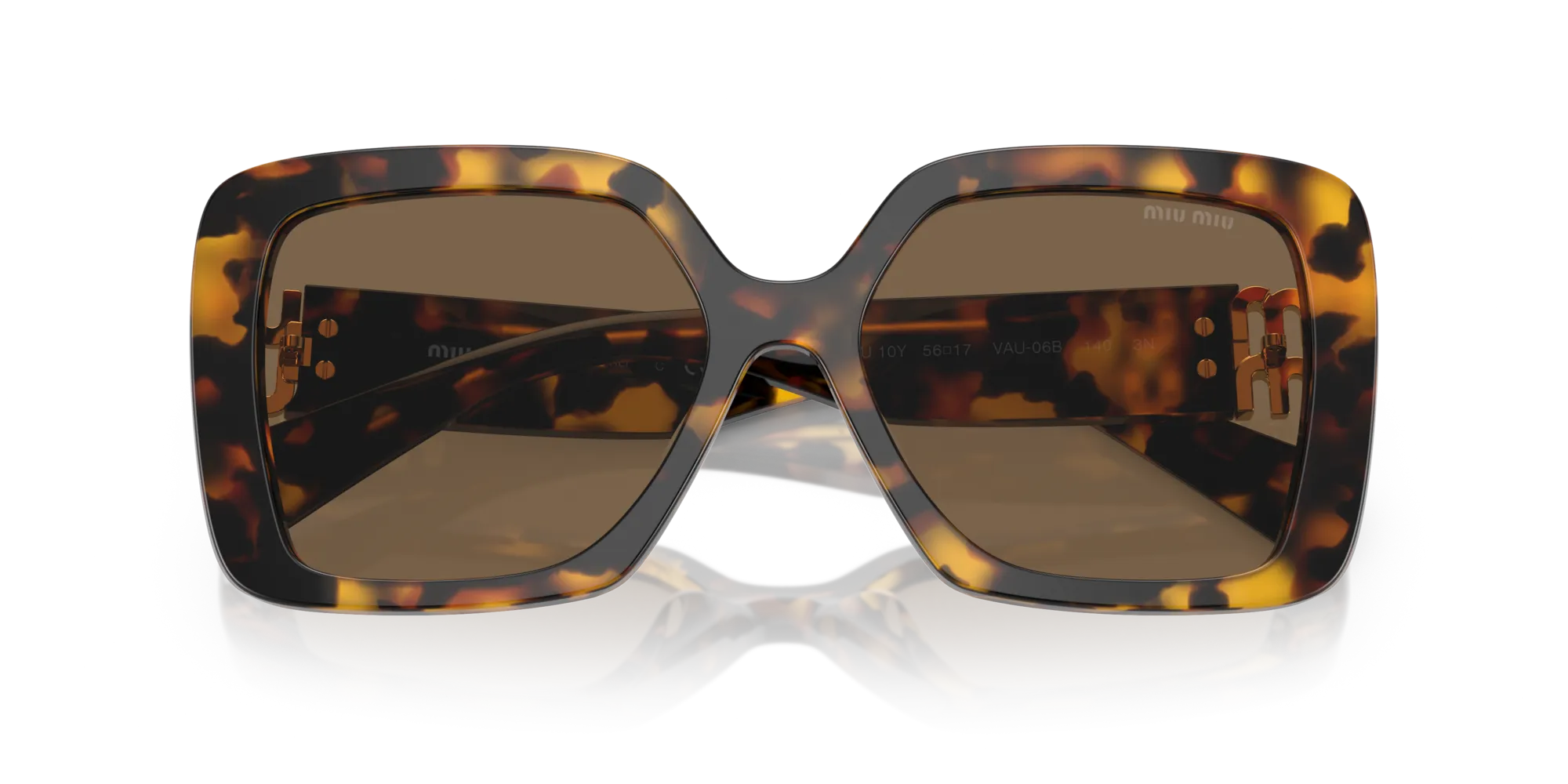 Miu Miu MU 10YS VAU06B Occhiali da sole Acetato Tartaruga Marrone Geometrica Normale - immagine 2