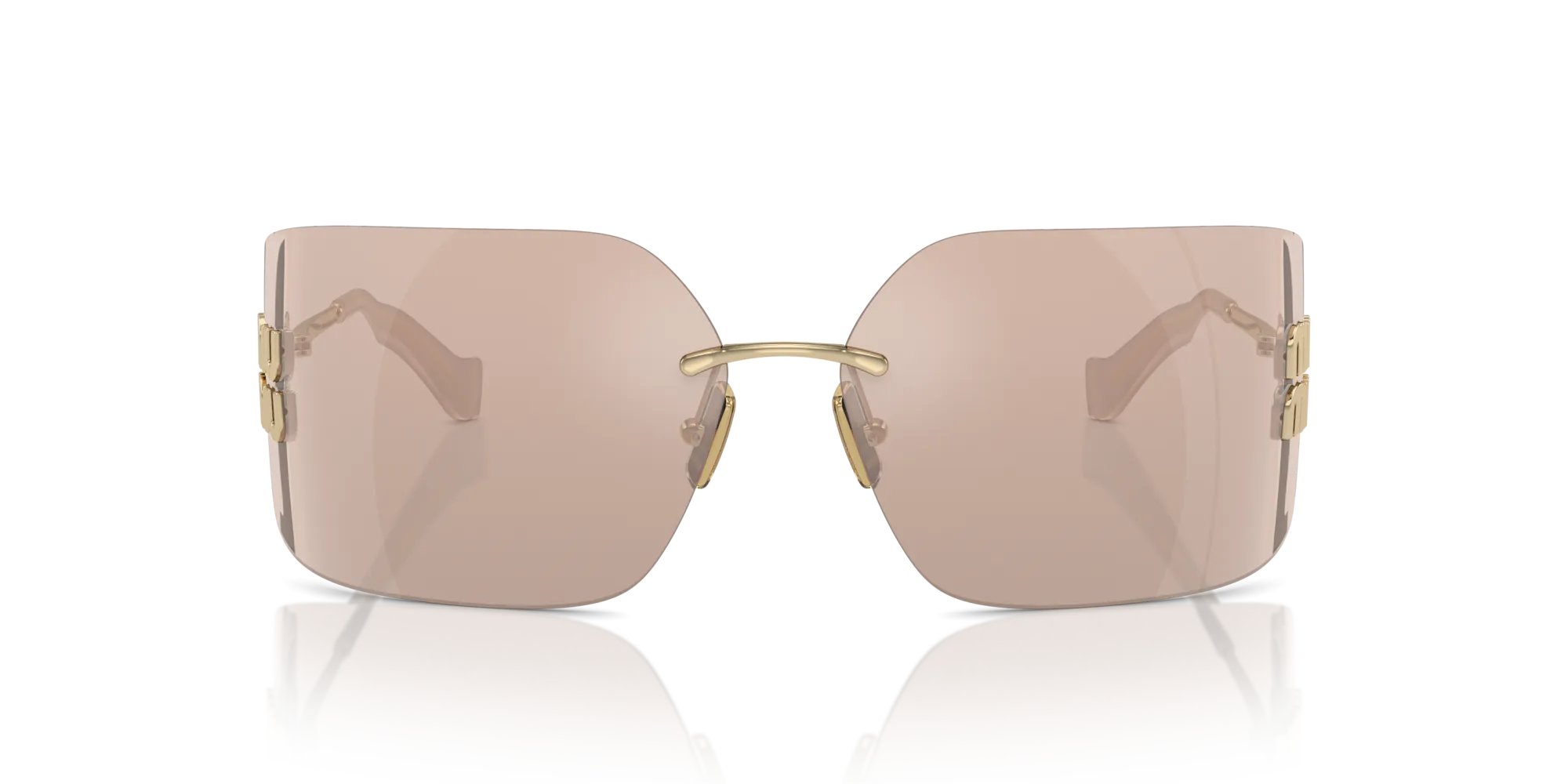 Miu Miu MU 54YS ZVN20F Occhiali da sole Metallo Oro Rosa Geometrica Normale Specchiato - immagine 3