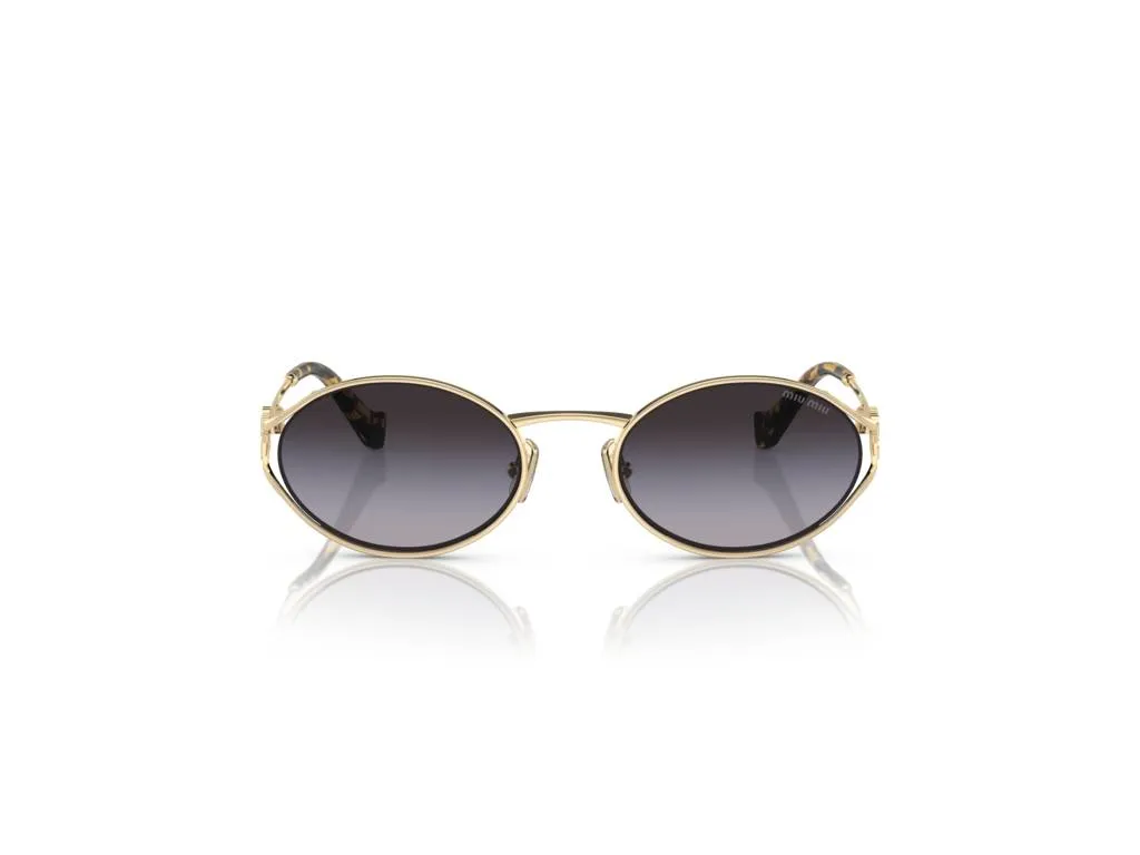 Miu Miu MU 52YS ZVN5D1 Occhiali da sole Metallo Oro Grigio Rotonda Normale Sfumato - immagine 2
