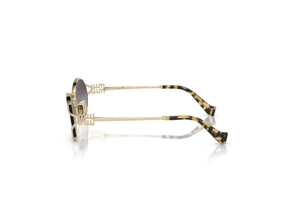 Miu Miu MU 52YS ZVN5D1 Occhiali da sole Metallo Oro Grigio Rotonda Normale Sfumato - immagine 3