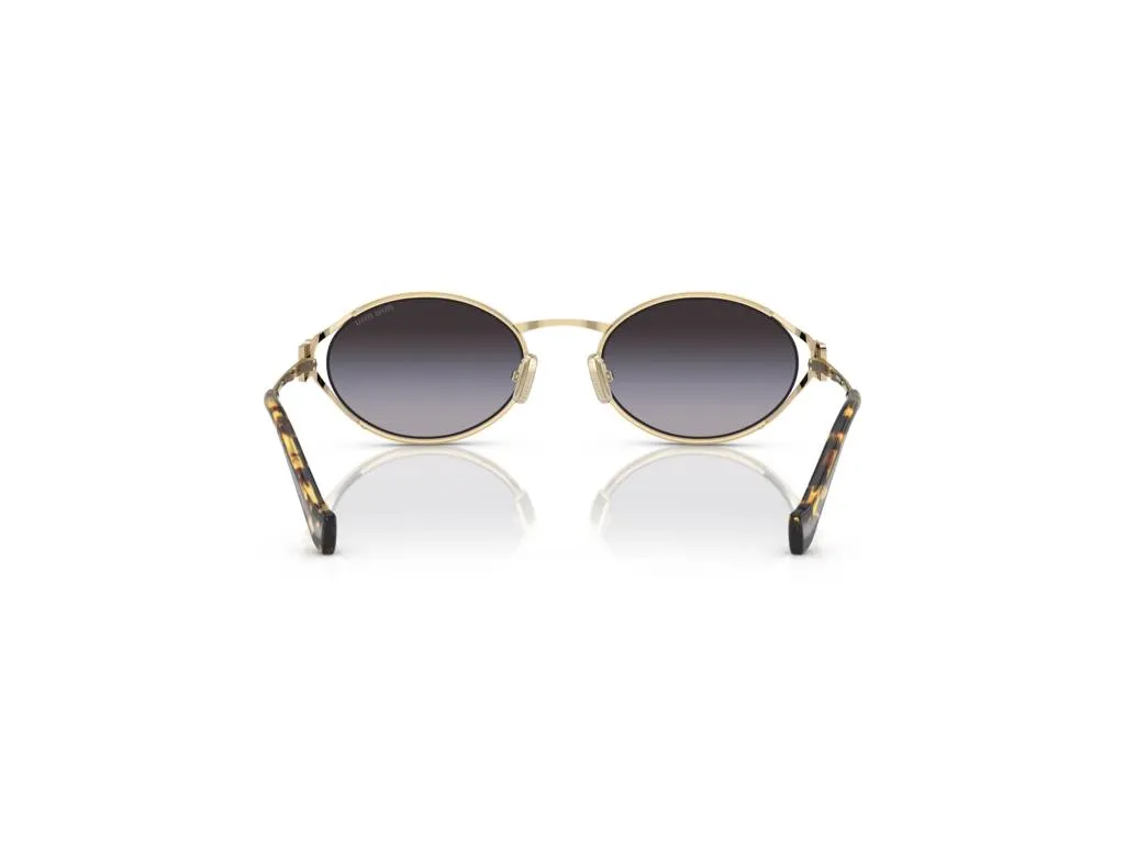 Miu Miu MU 52YS ZVN5D1 Occhiali da sole Metallo Oro Grigio Rotonda Normale Sfumato - immagine 4