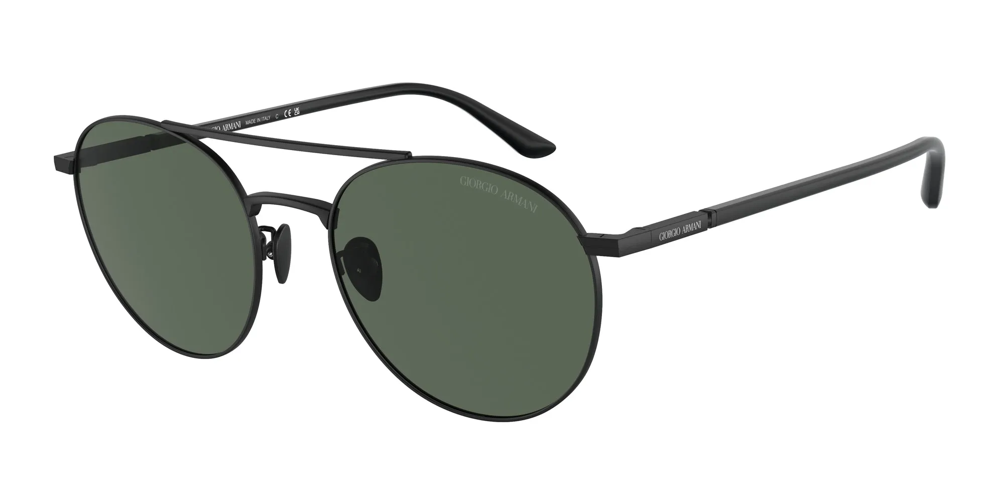 Giorgio Armani AR6156 300171 Occhiali da sole Acciaio Nero Verde Rotonda Normale - immagine 1