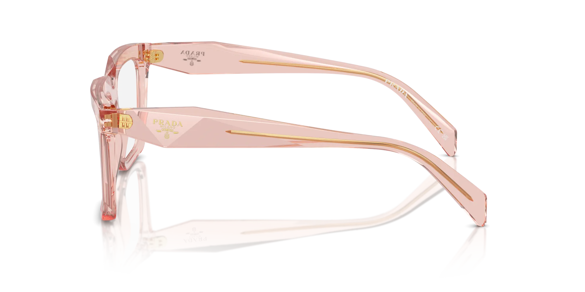 Prada PR A19V 19Q1O1 Montature da vista Acetato Rosa Squadrata Normale - immagine 4