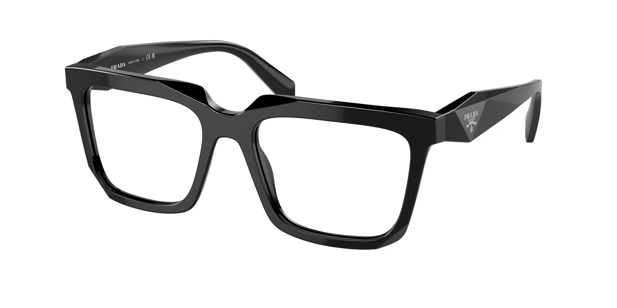 Prada PR A19V 16K1O1 Montature da vista Acetato Nero Squadrata Normale - immagine 1