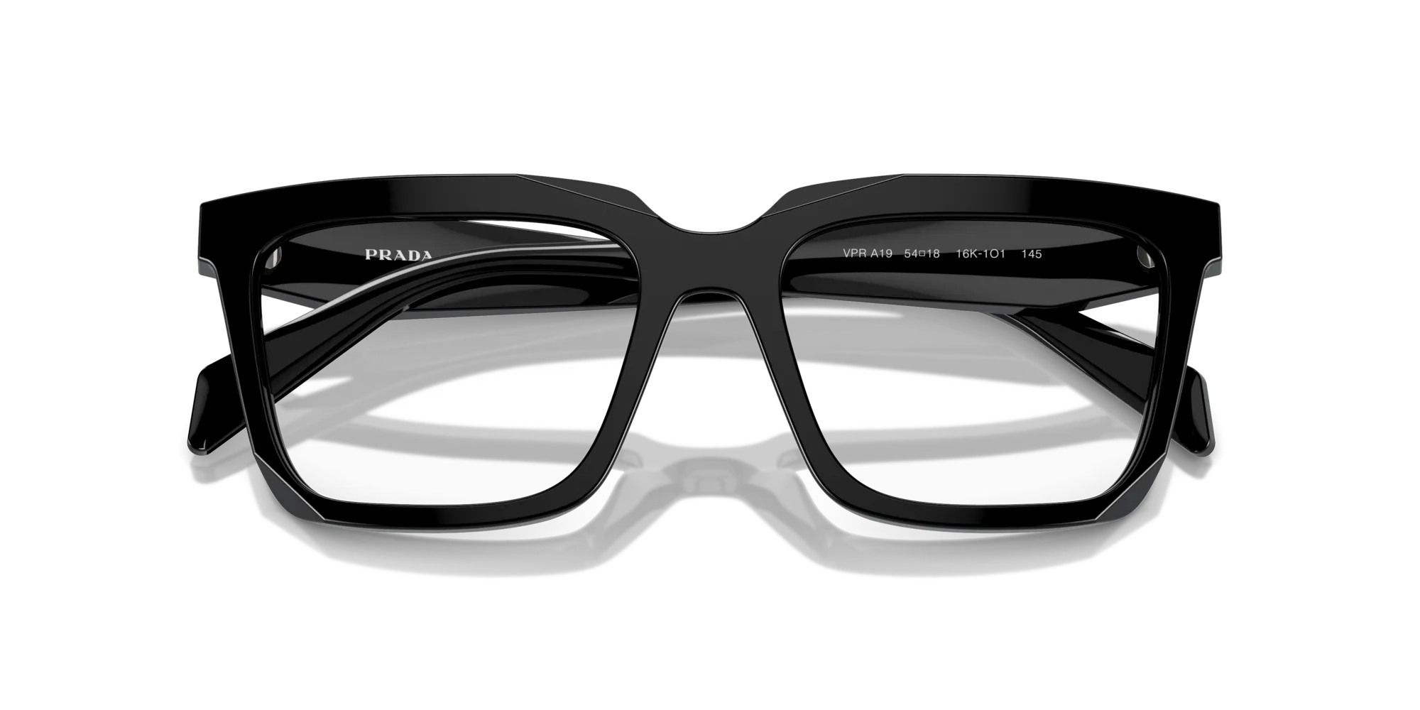 Prada PR A19V 16K1O1 Montature da vista Acetato Nero Squadrata Normale - immagine 2
