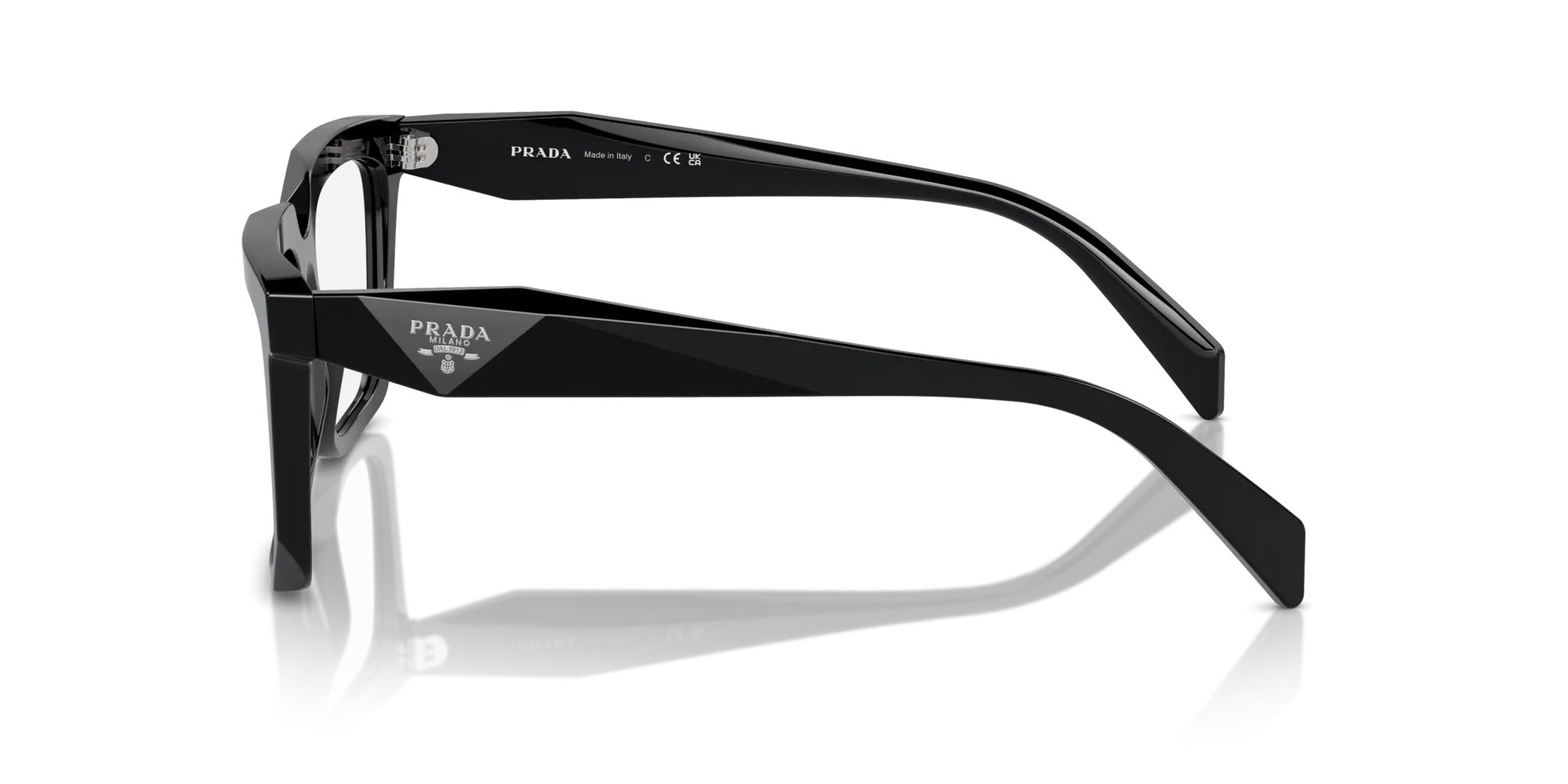 Prada PR A19V 16K1O1 Montature da vista Acetato Nero Squadrata Normale - immagine 4