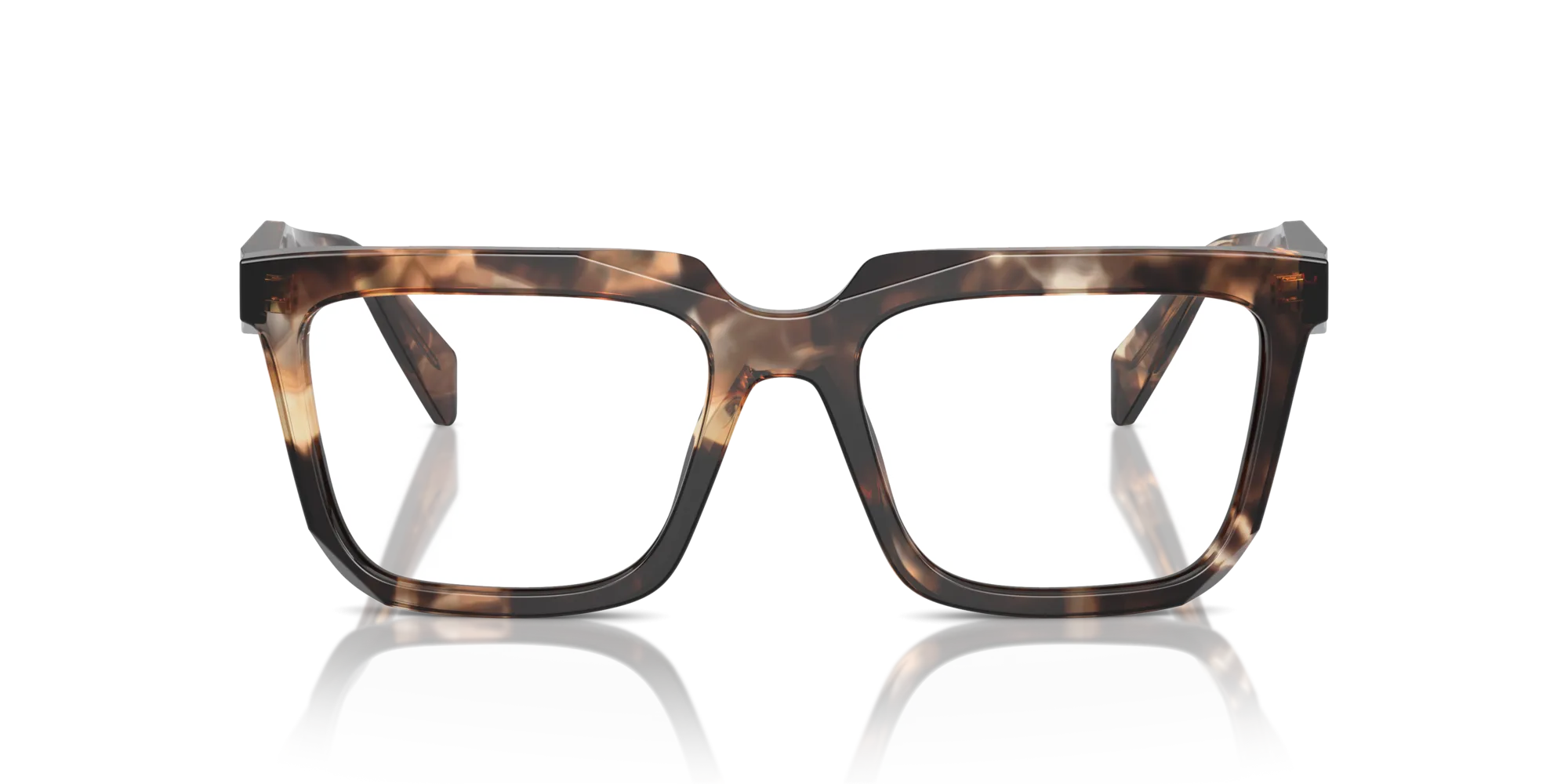Prada PR A19V 14P1O1 Montature da vista Acetato Tartaruga Trasparente Squadrata Normale - immagine 3