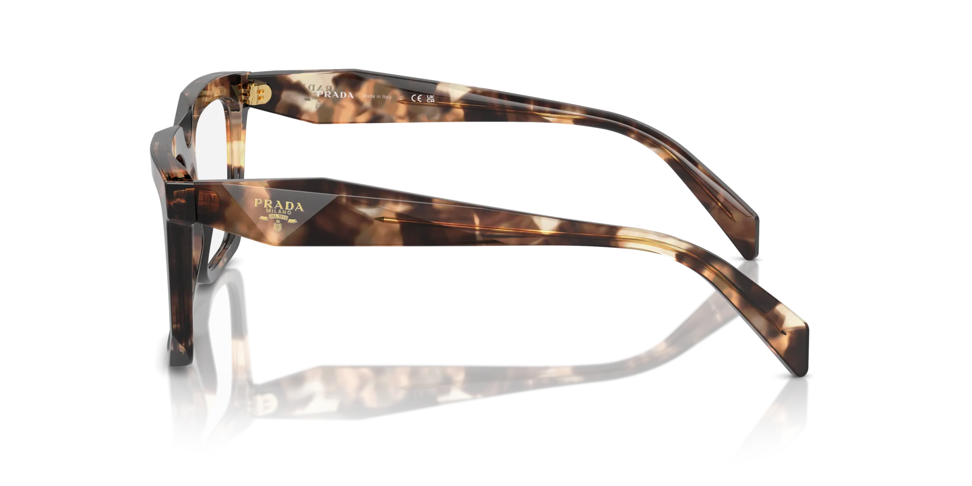 Prada PR A19V 14P1O1 Montature da vista Acetato Tartaruga Trasparente Squadrata Normale - immagine 4