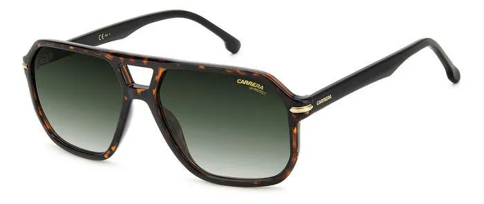 Carrera CARRERA 302/S 086/9K Occhiali da sole Acetato Havana Verde Squadrata Normale Sfumato - immagine 1